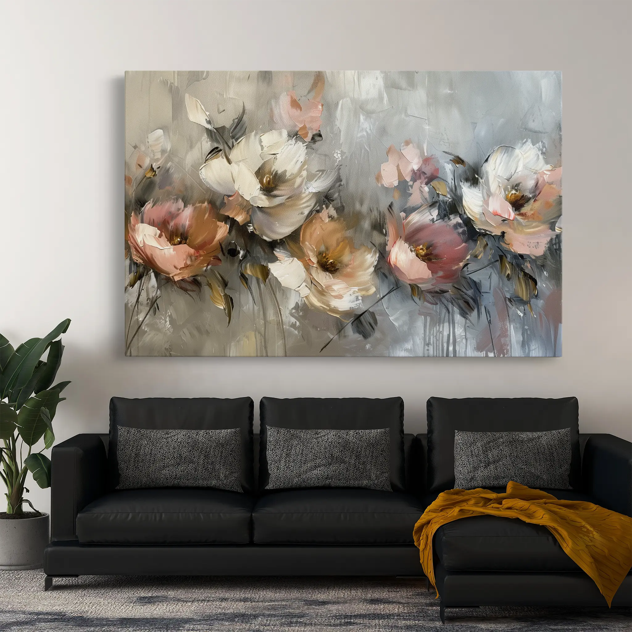 Floral Canvas Wall Art WAD688-F 90 x 60 cm / Stretched on hidden frame