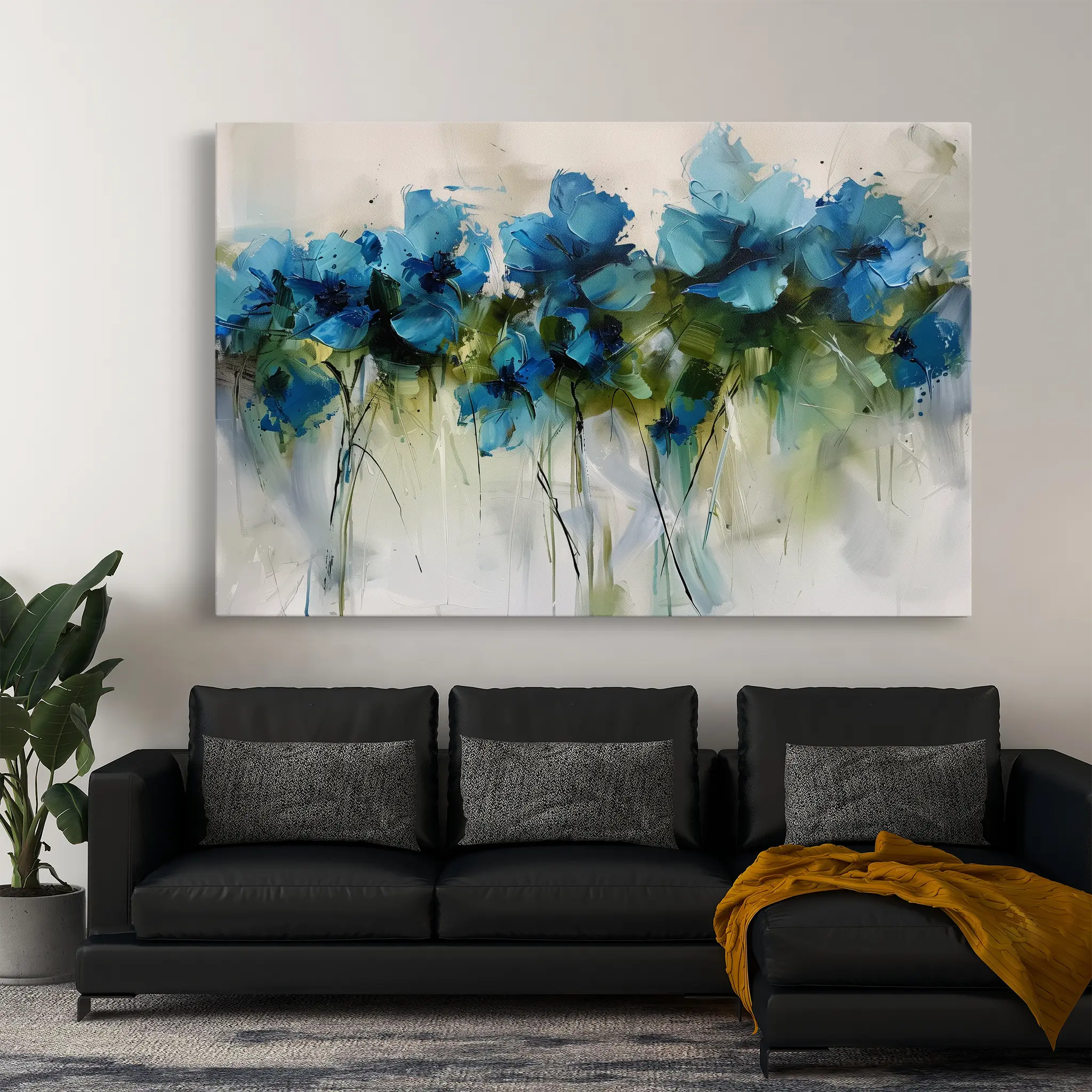 Floral Canvas Wall Art WAD690-F 90 x 60 cm / Stretched on hidden frame