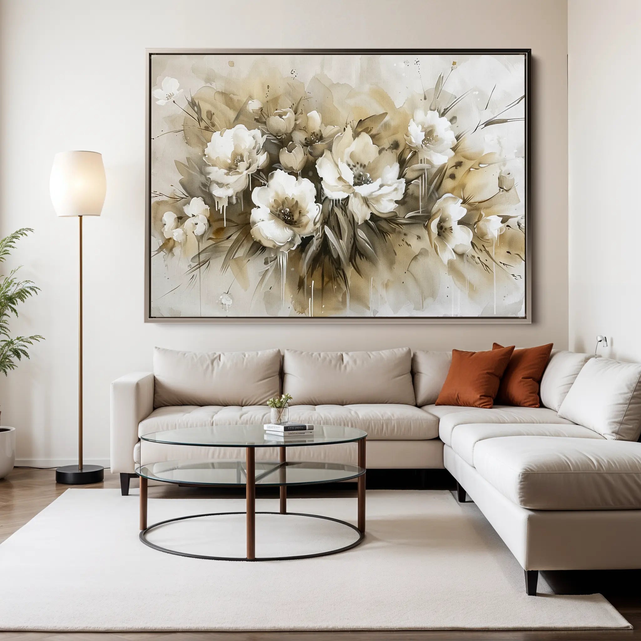 Floral Canvas Wall Art WAD691-F 90 x 60 cm / Stretched on hidden frame