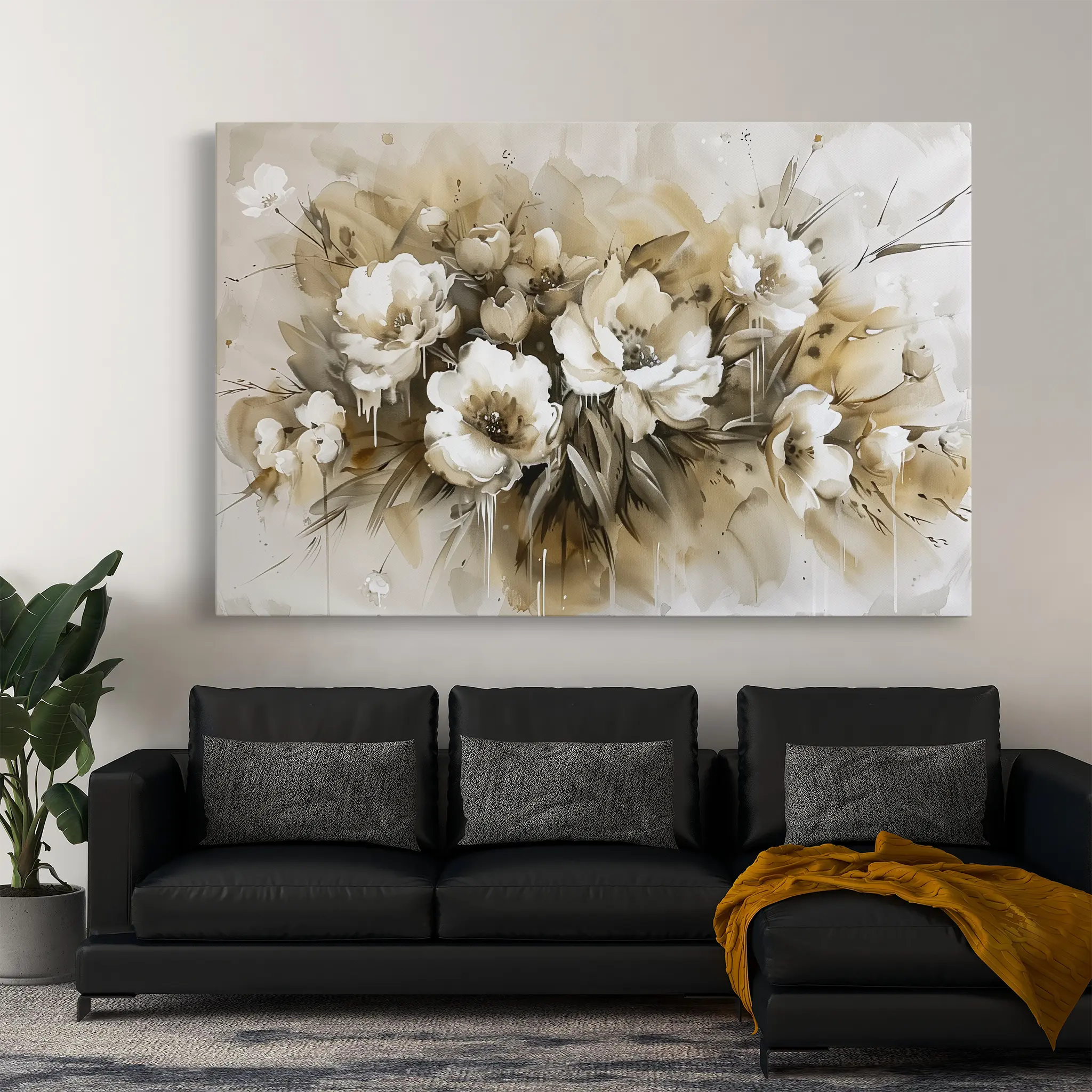 Floral Canvas Wall Art WAD691-F 90 x 60 cm / Stretched on hidden frame