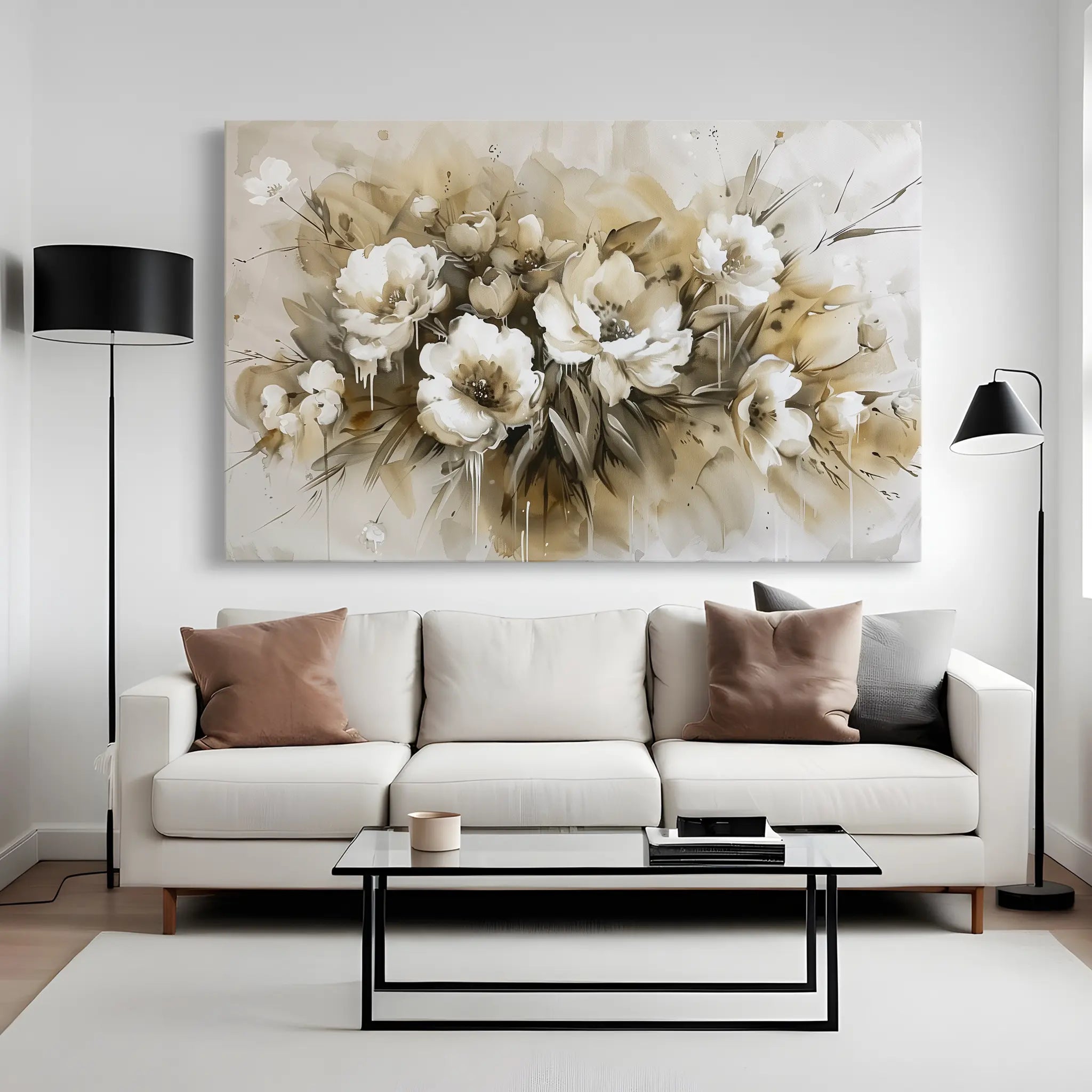 Floral Canvas Wall Art WAD691-F 90 x 60 cm / Stretched on hidden frame