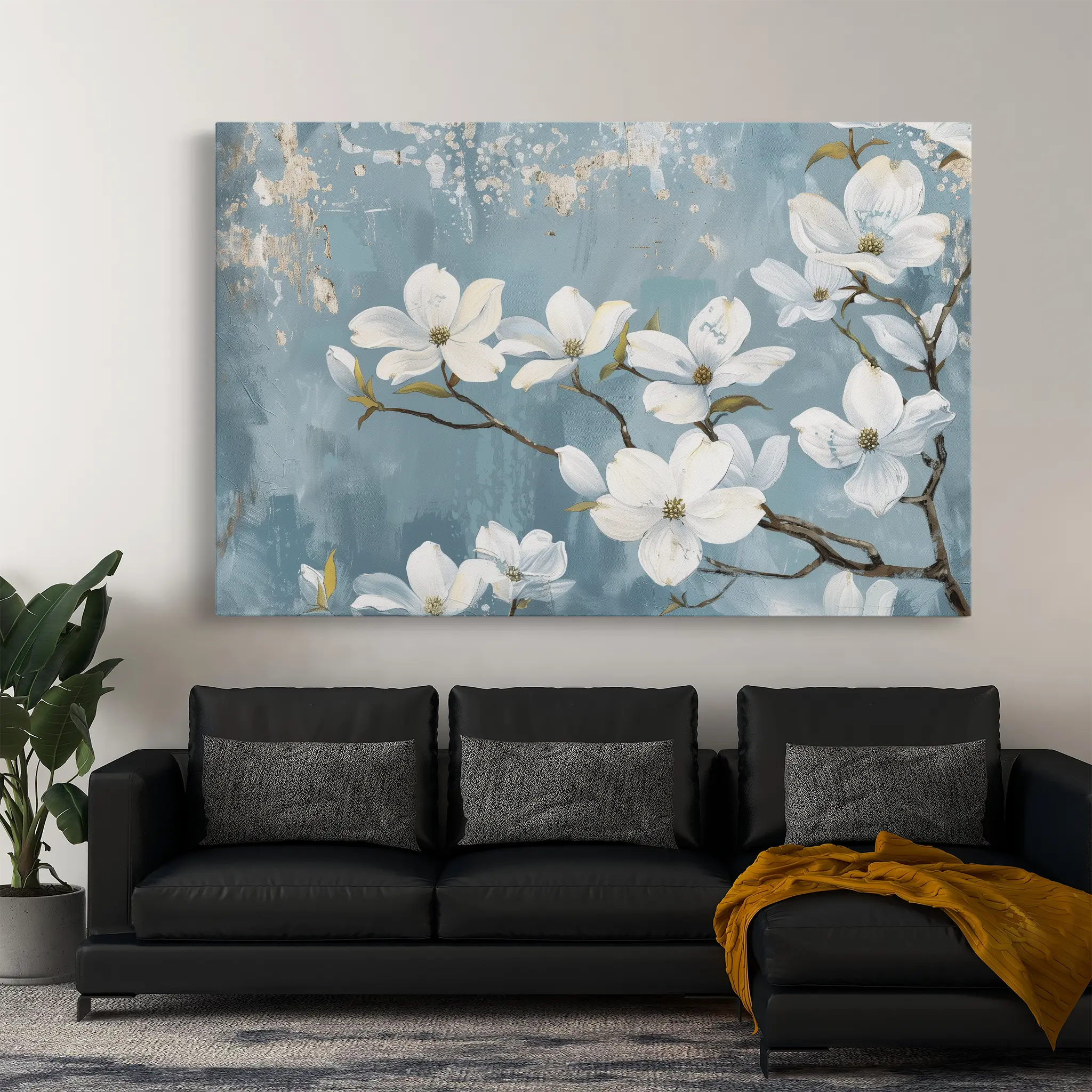 Floral Canvas Wall Art WAD692-F 90 x 60 cm / Stretched on hidden frame