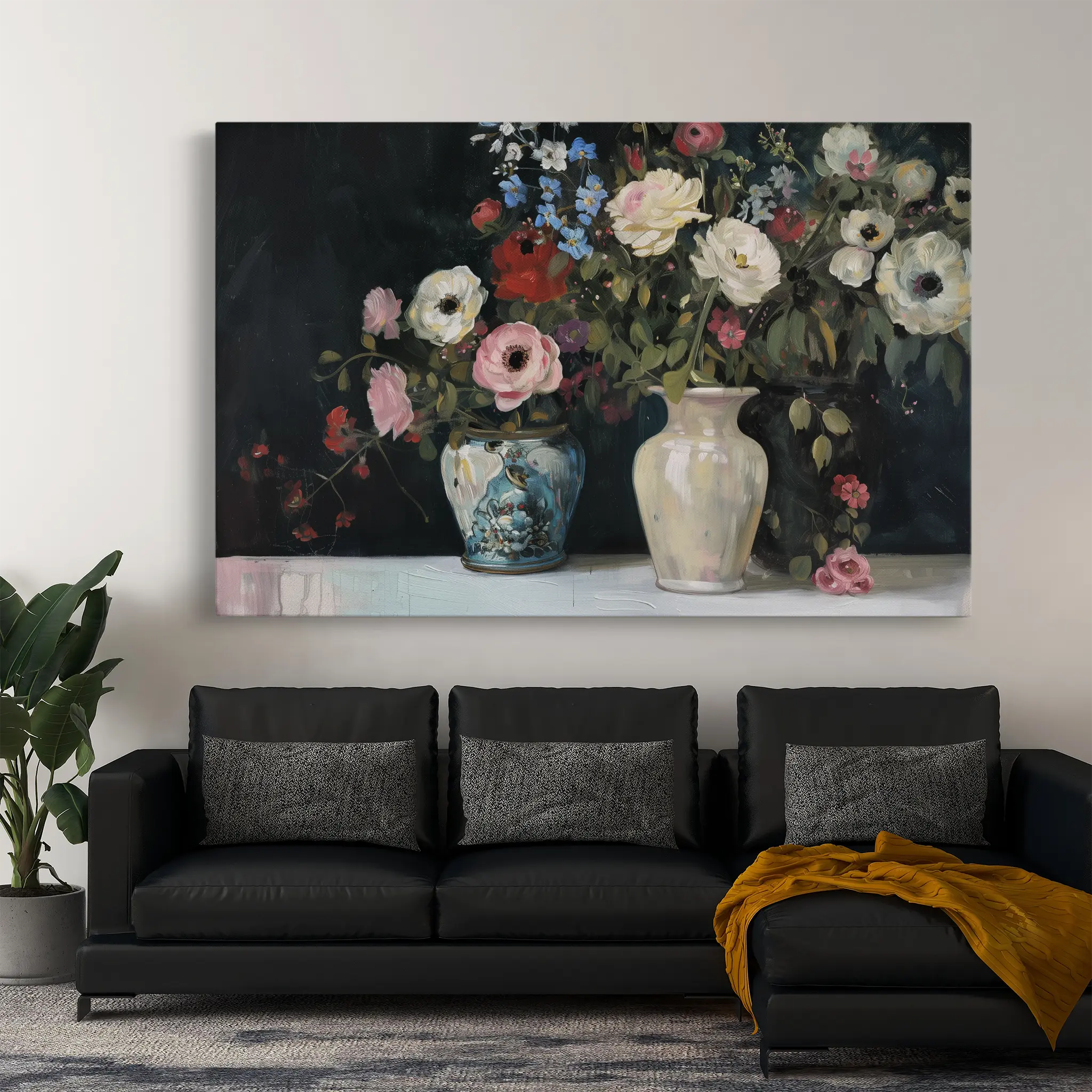 Floral Canvas Wall Art WAD693-F 90 x 60 cm / Stretched on hidden frame