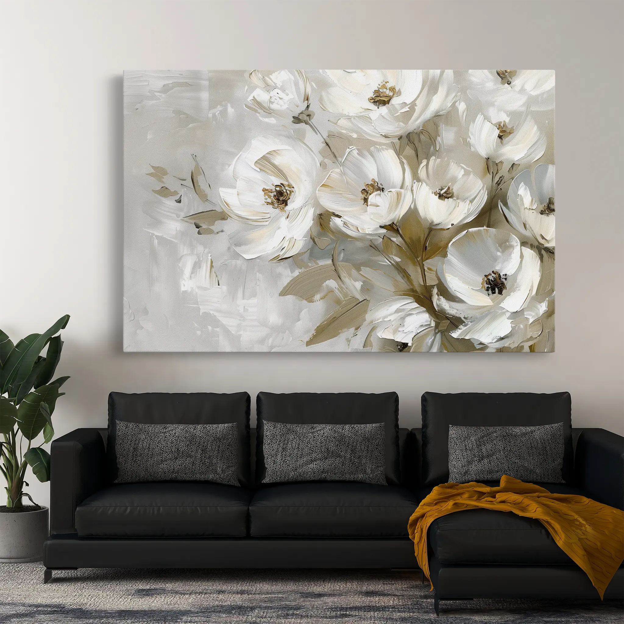 Floral Canvas Wall Art WAD694-F 90 x 60 cm / Stretched on hidden frame