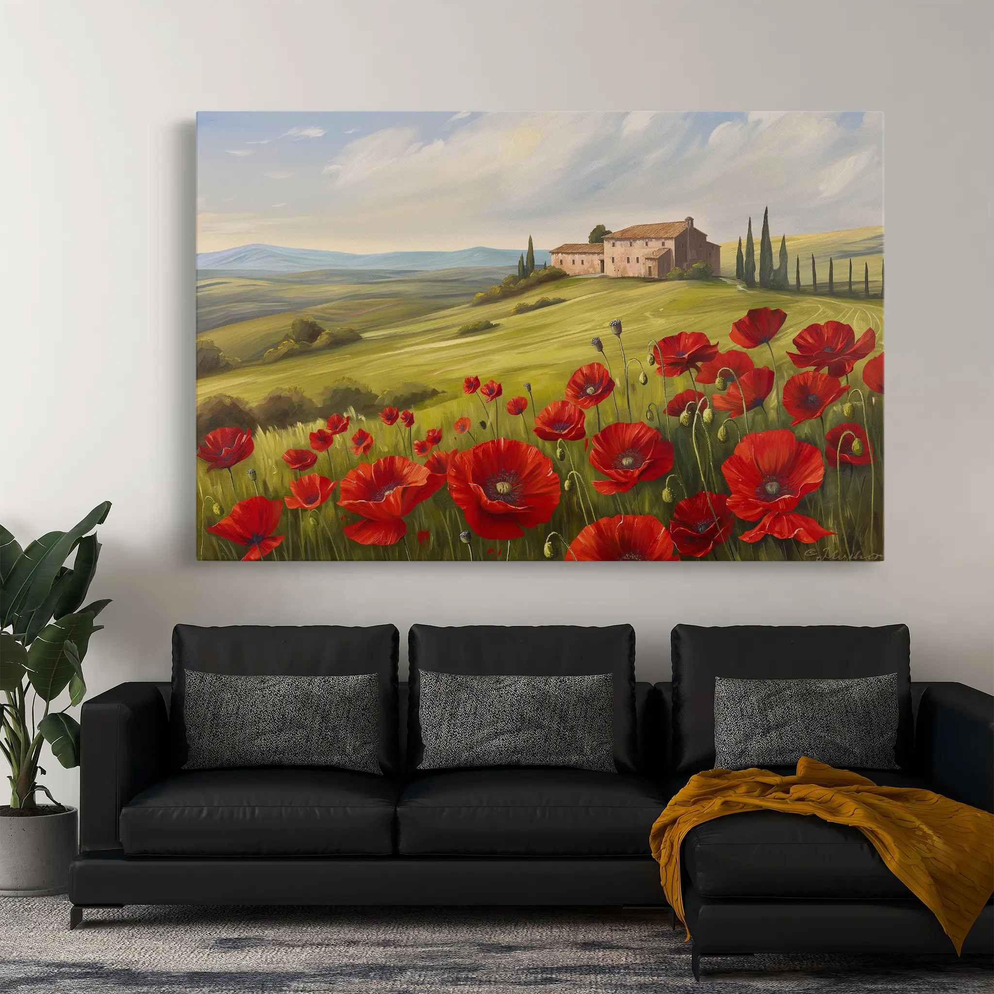 Floral Canvas Wall Art WAD696-F 90 x 60 cm / Stretched on hidden frame