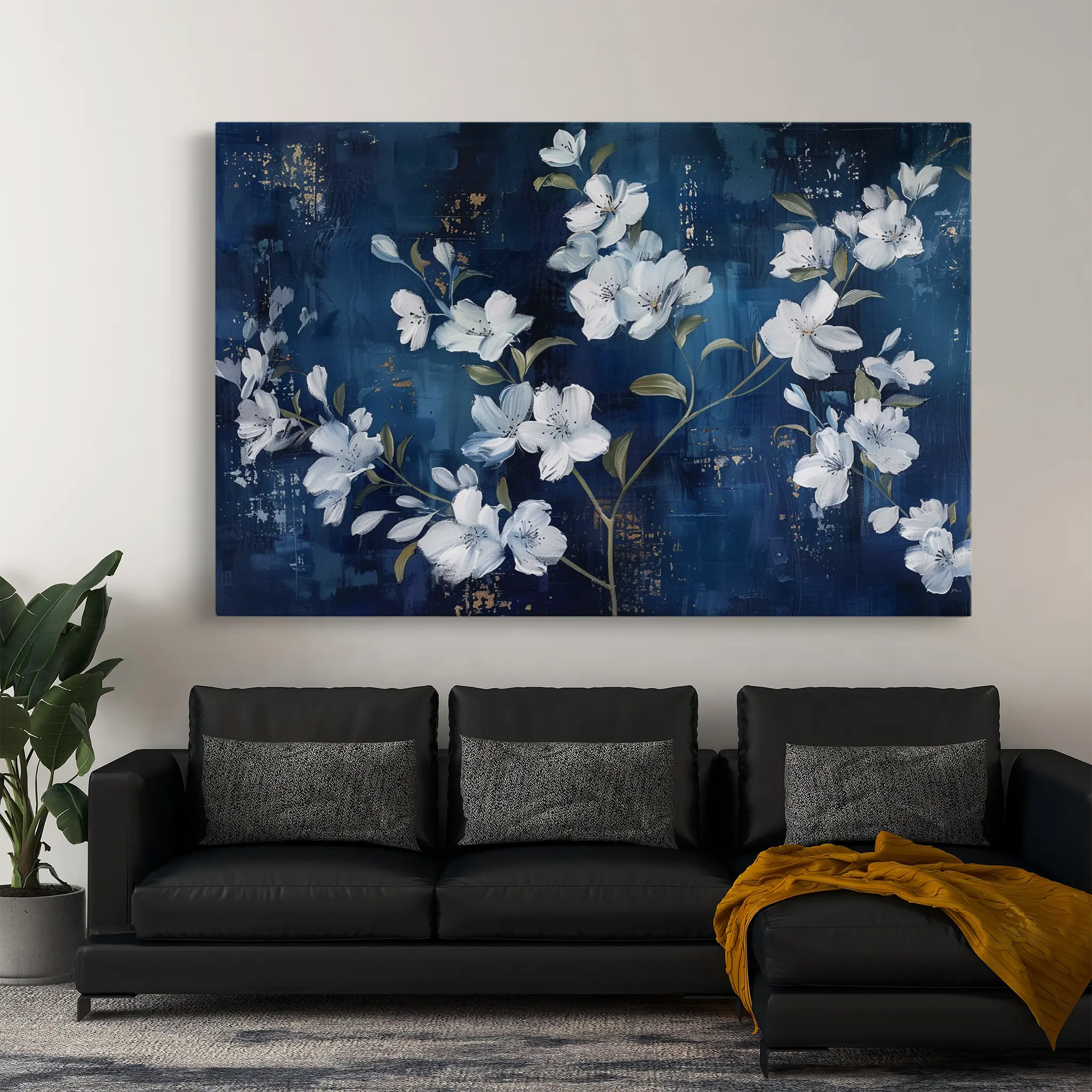 Floral Canvas Wall Art WAD697-F 90 x 60 cm / Stretched on hidden frame