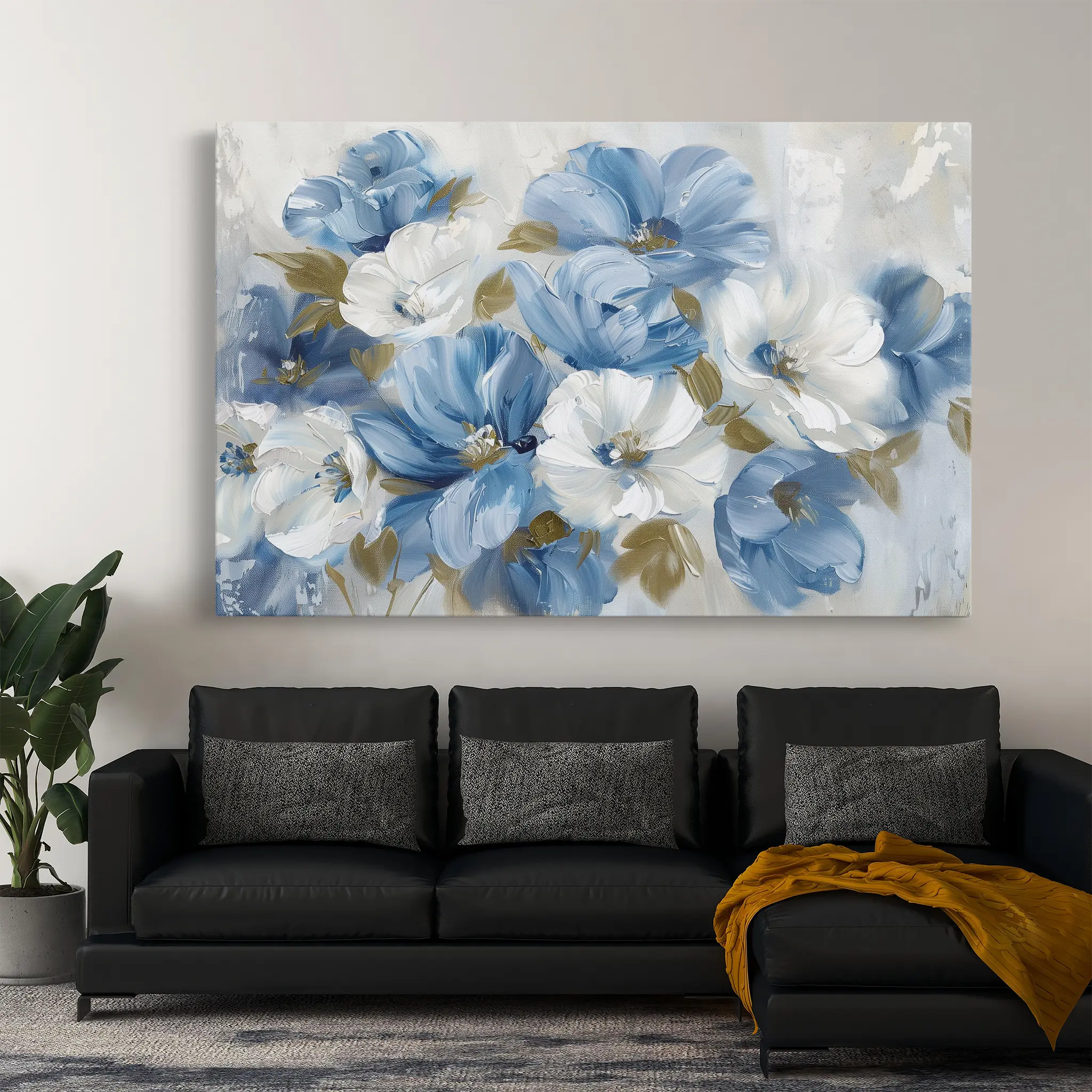 Floral Canvas Wall Art WAD698-F 90 x 60 cm / Stretched on hidden frame