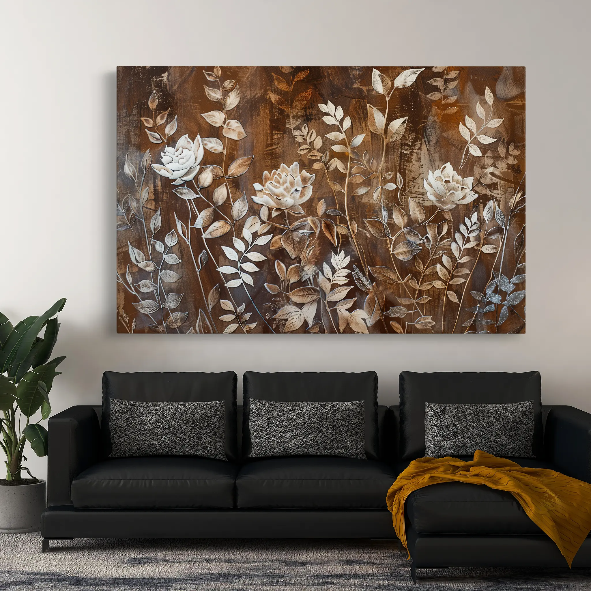 Floral Canvas Wall Art WAD699-F 90 x 60 cm / Stretched on hidden frame