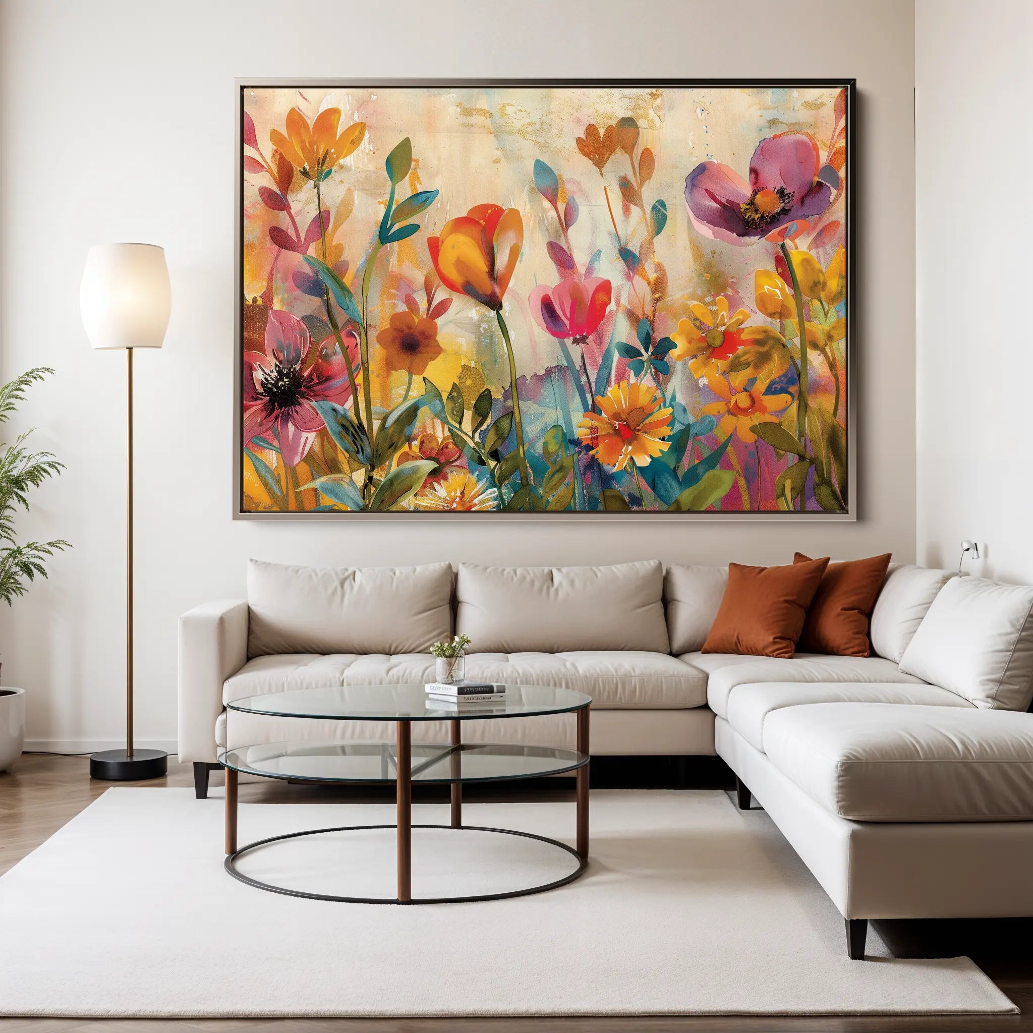 Floral Canvas Wall Art WAD700-F 90 x 60 cm / Stretched on hidden frame