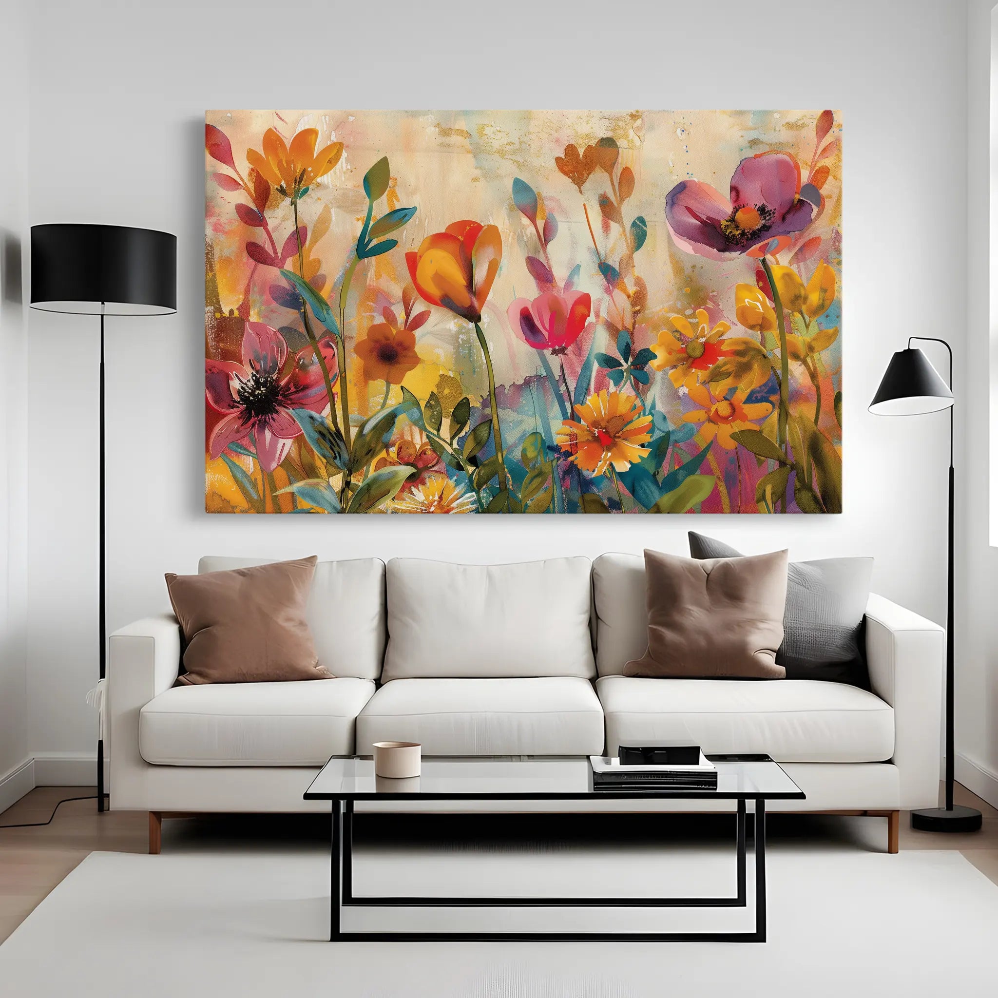 Floral Canvas Wall Art WAD700-F 90 x 60 cm / Stretched on hidden frame