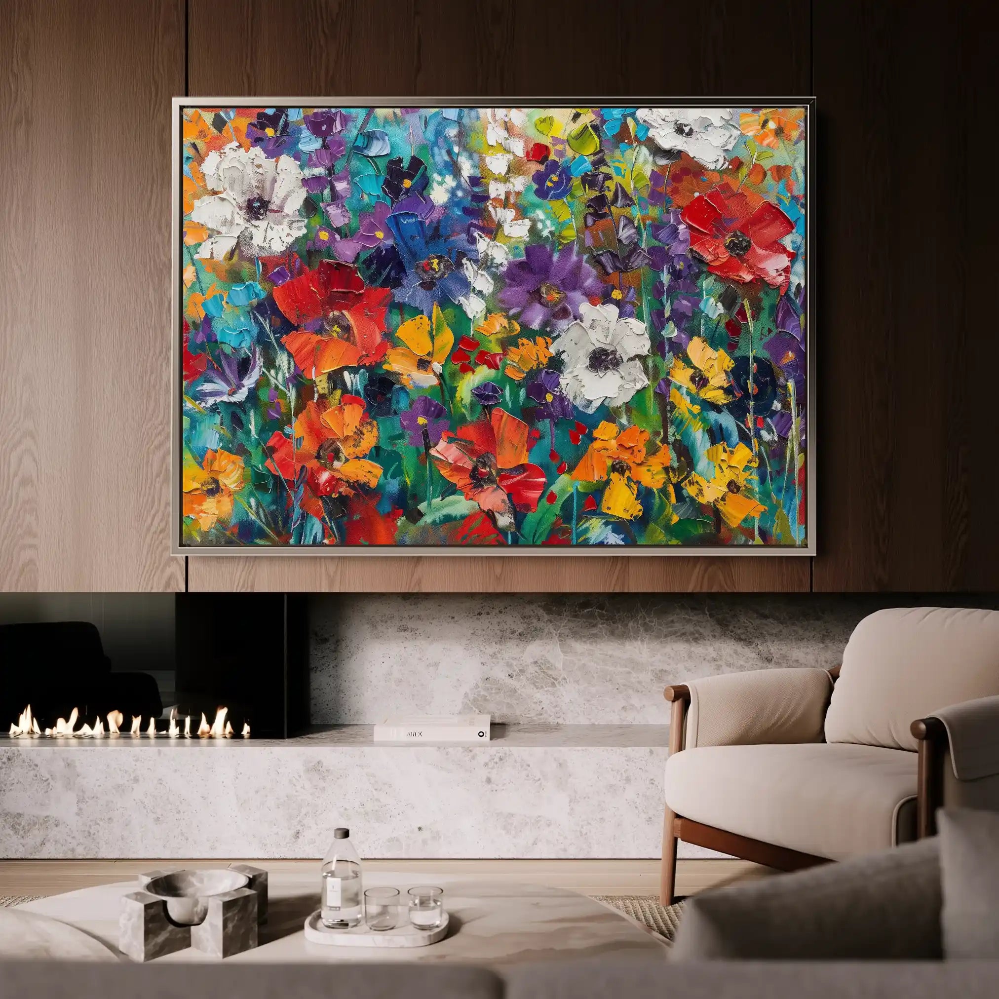 Floral Canvas Wall Art WAD703-F 90 x 60 cm / Stretched on hidden frame