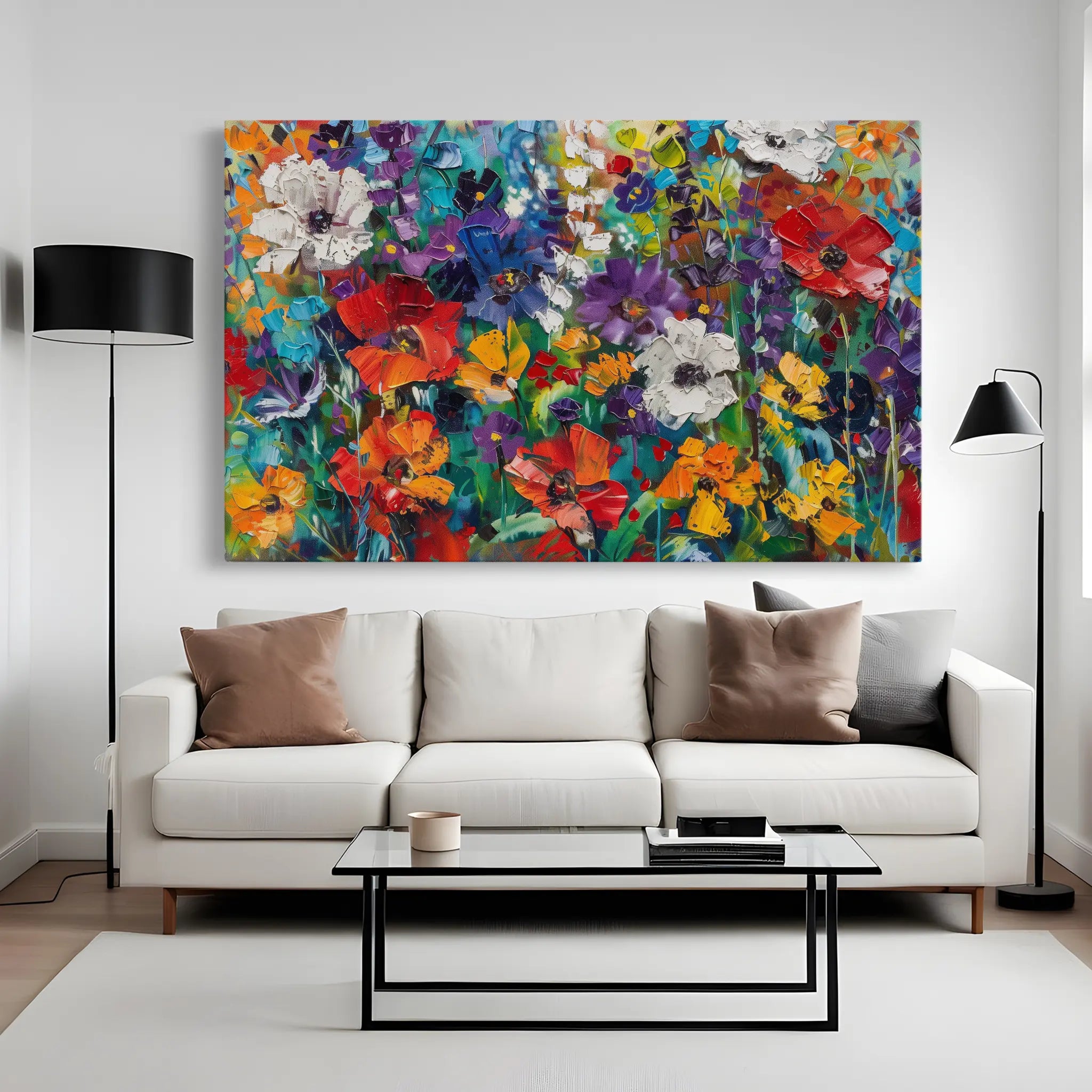 Floral Canvas Wall Art WAD703-F 90 x 60 cm / Stretched on hidden frame