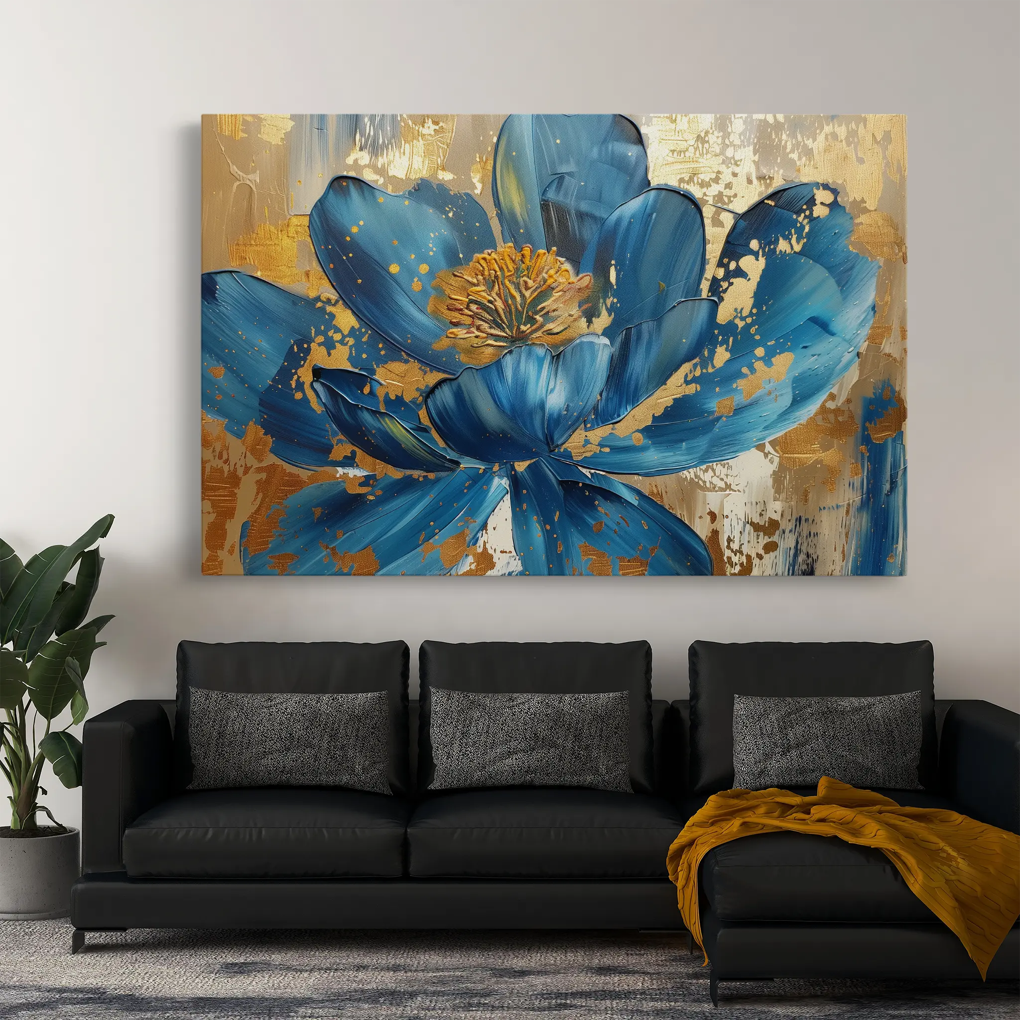 Floral Canvas Wall Art WAD705-F 90 x 60 cm / Stretched on hidden frame