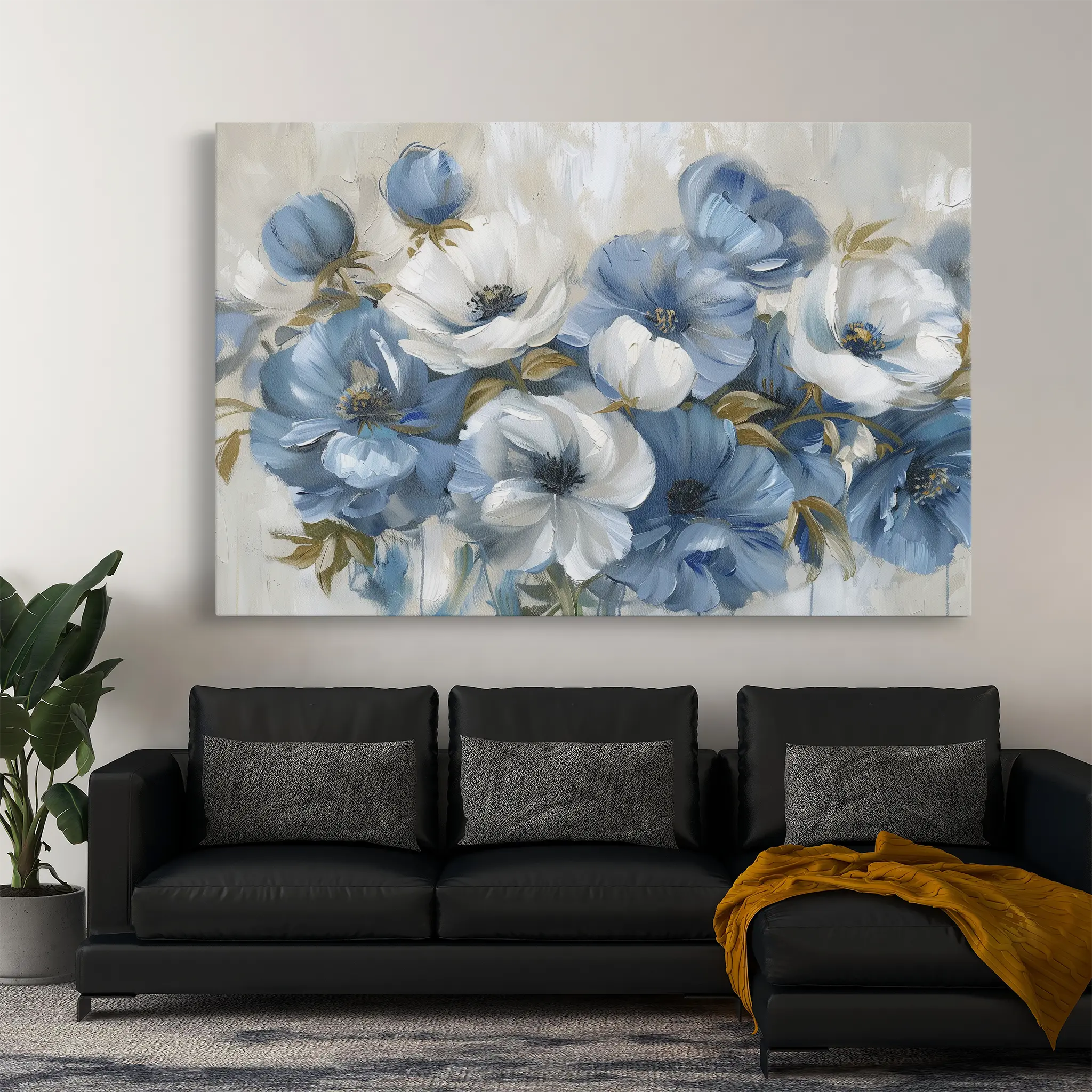 Floral Canvas Wall Art WAD706-F 90 x 60 cm / Stretched on hidden frame