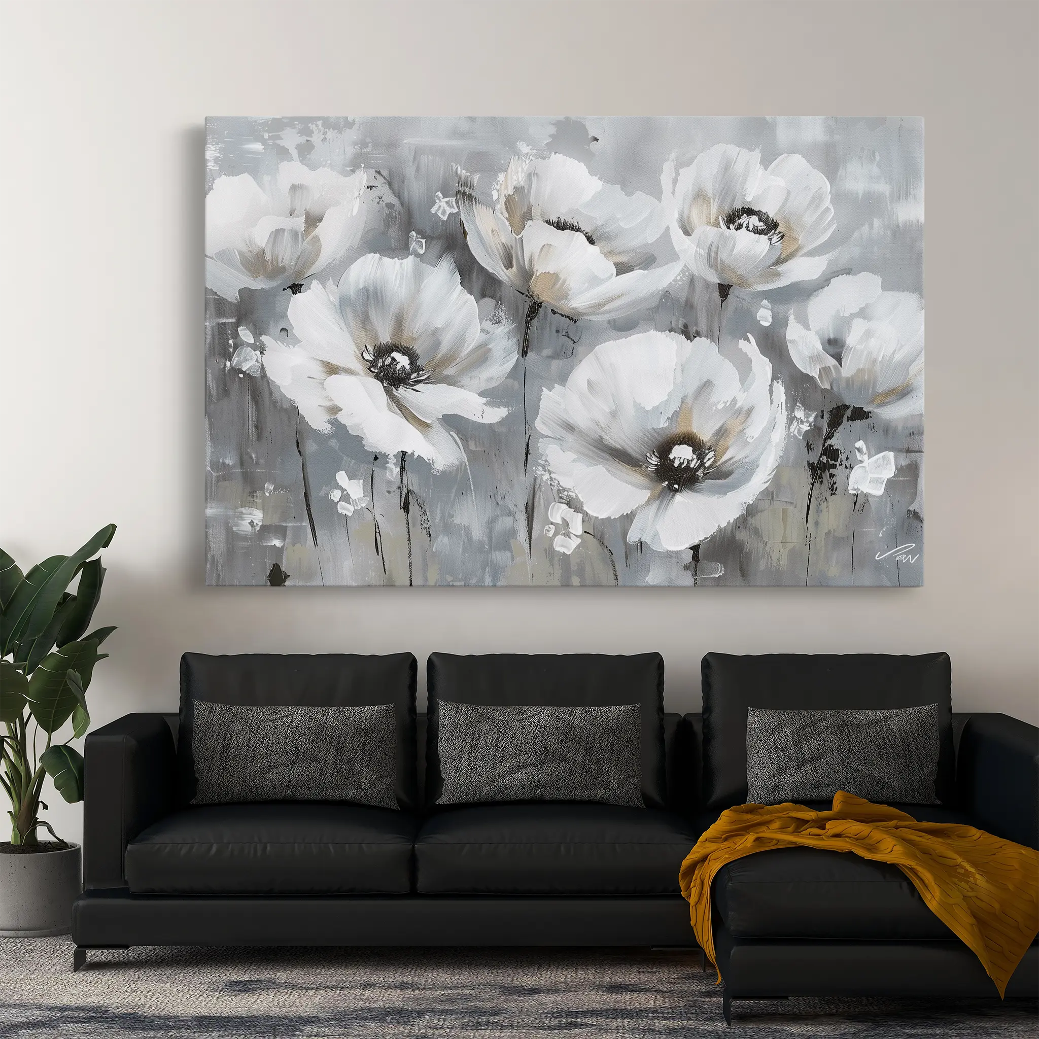 Floral Canvas Wall Art WAD707-F 90 x 60 cm / Stretched on hidden frame