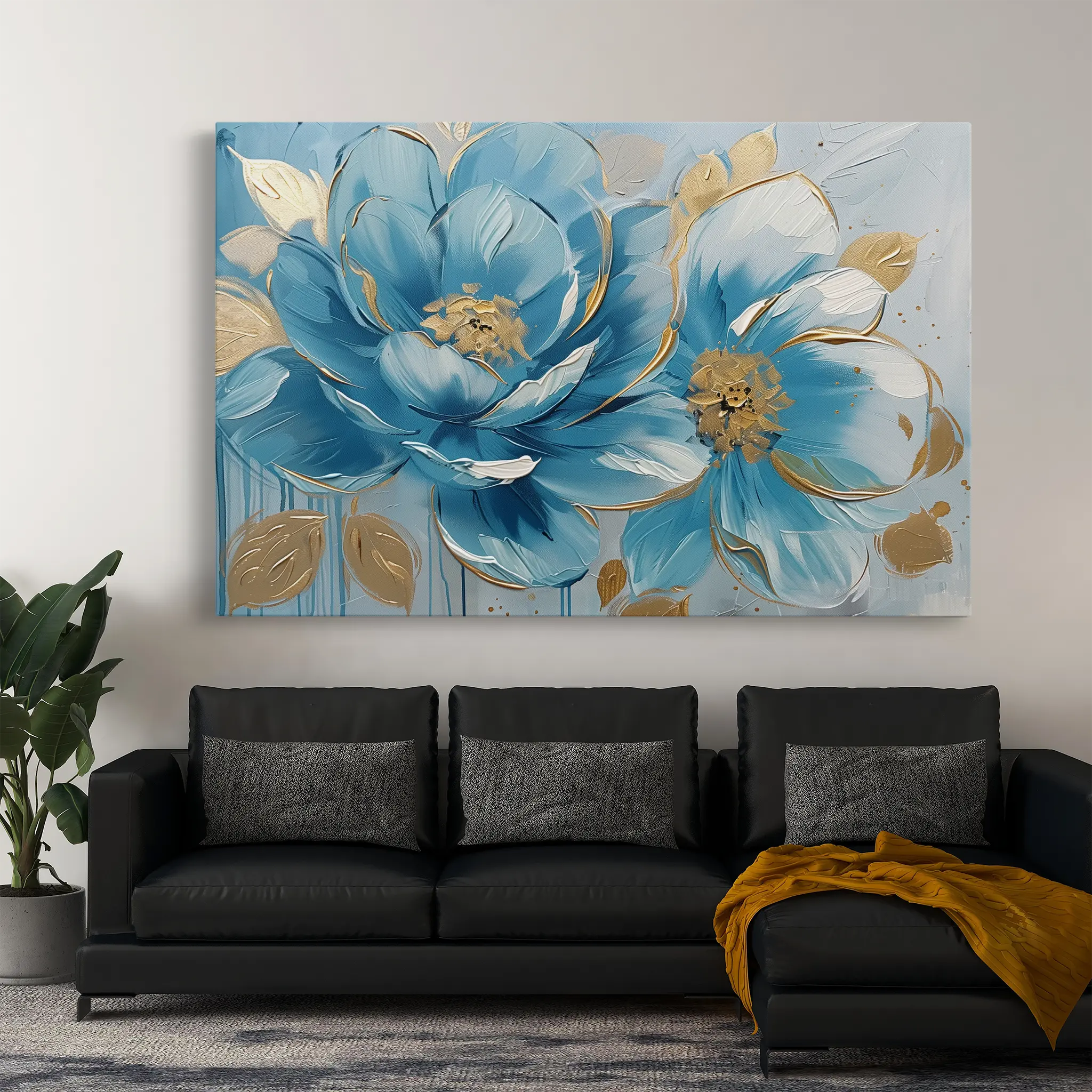 Floral Canvas Wall Art WAD709-F 90 x 60 cm / Stretched on hidden frame