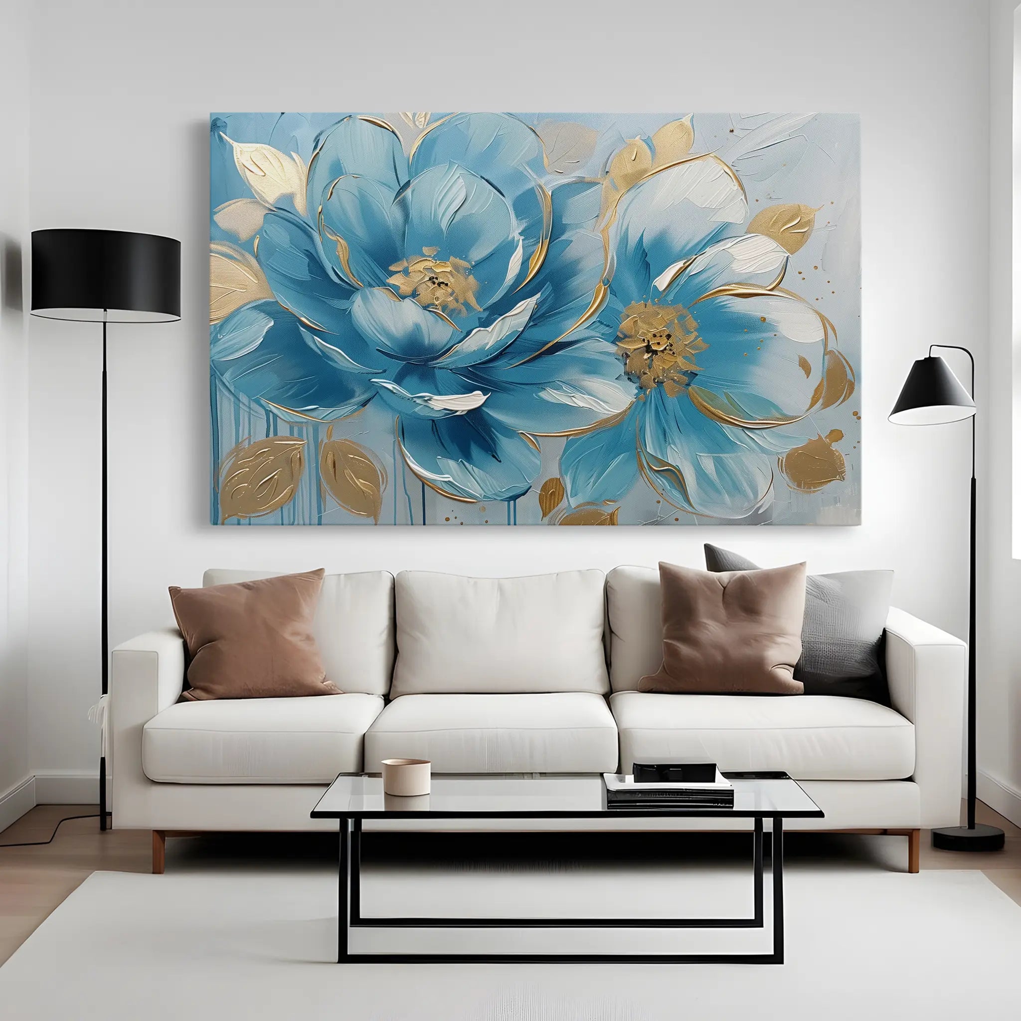 Floral Canvas Wall Art WAD709-F 90 x 60 cm / Stretched on hidden frame