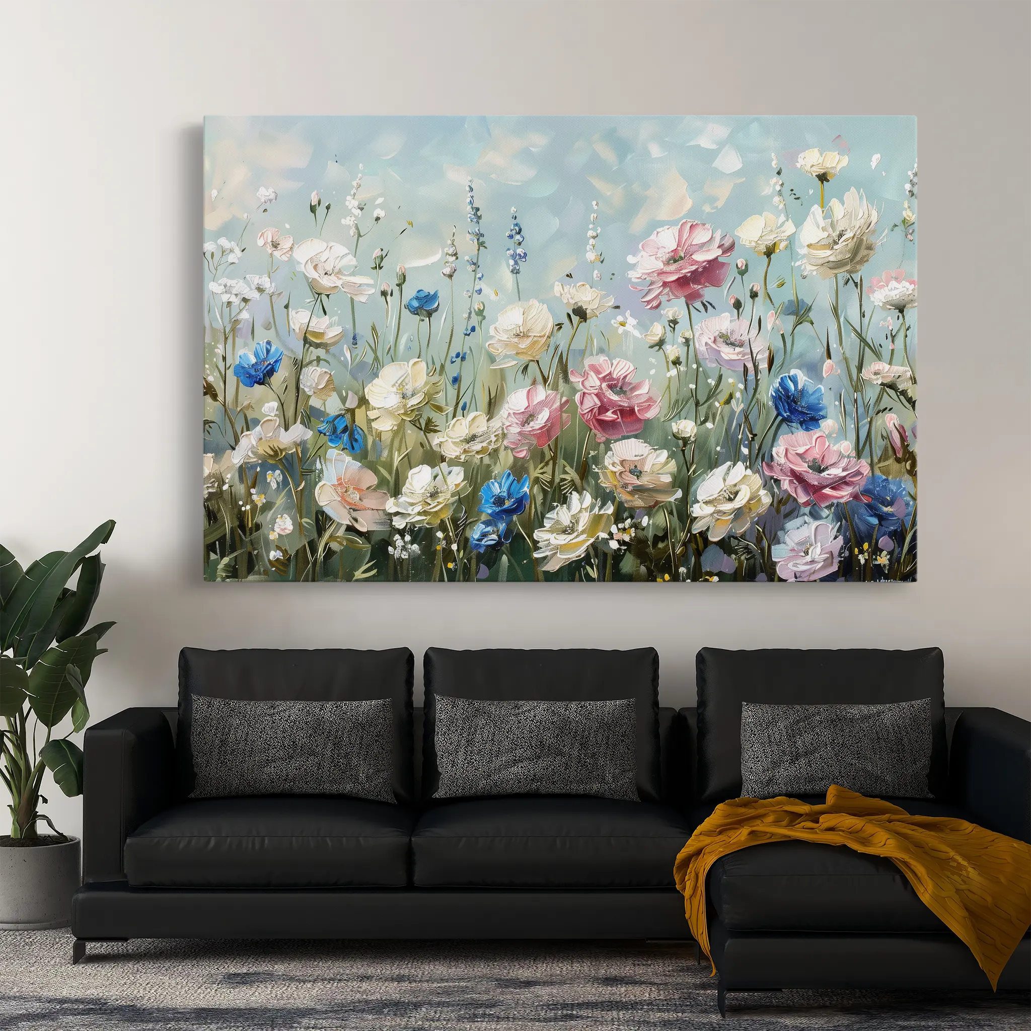 Floral Canvas Wall Art WAD710-F 90 x 60 cm / Stretched on hidden frame