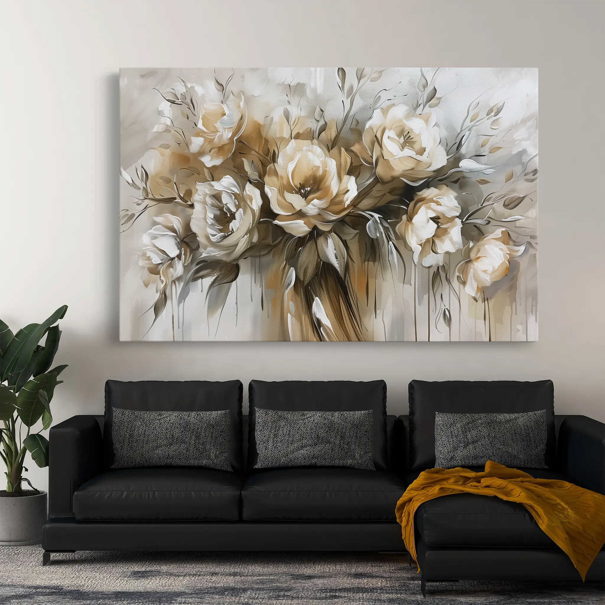 Floral Canvas Wall Art WAD711-F 90 x 60 cm / Stretched on hidden frame