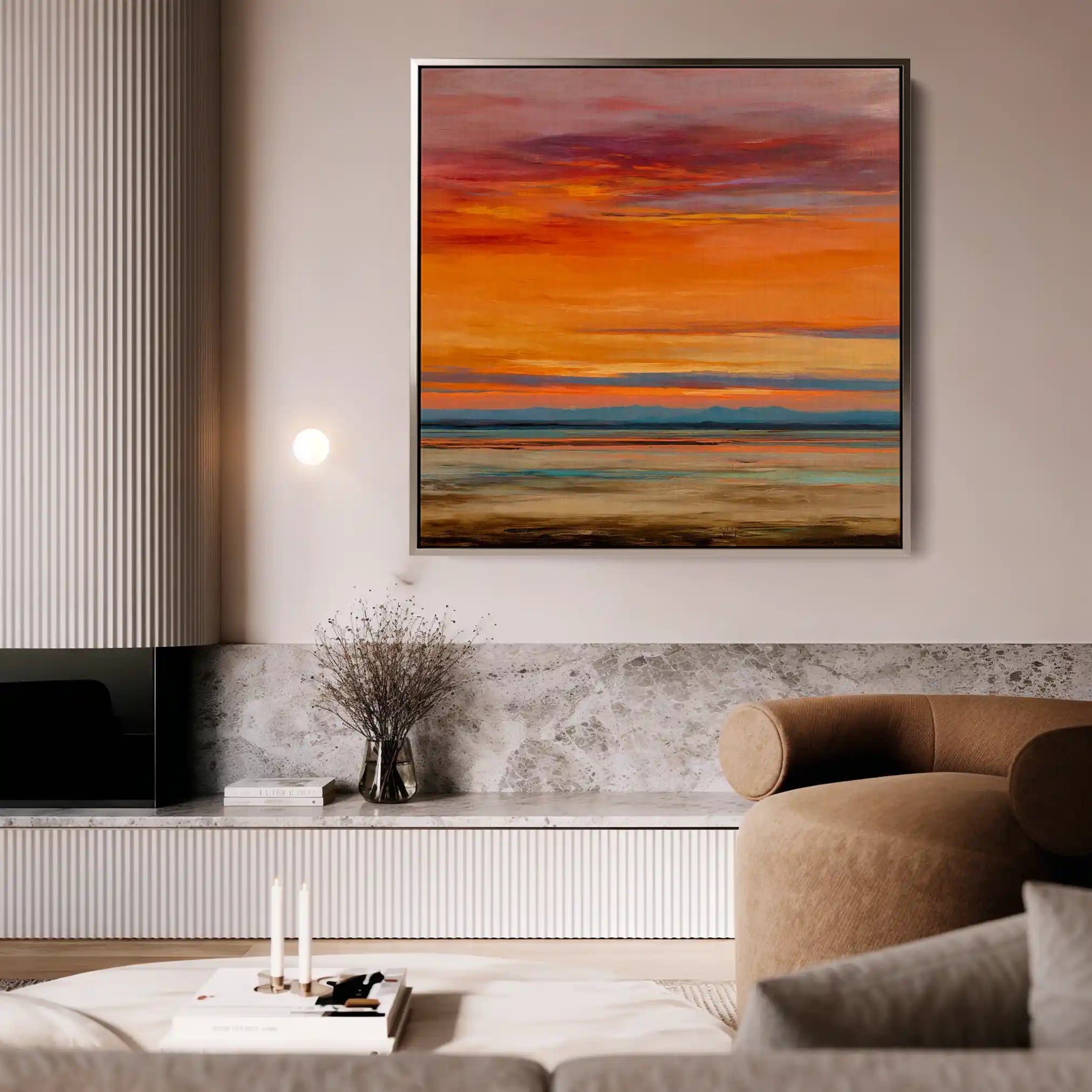 Abstract Canvas Wall Art WAD717-A 80 x 80 cm / Stretched on hidden frame