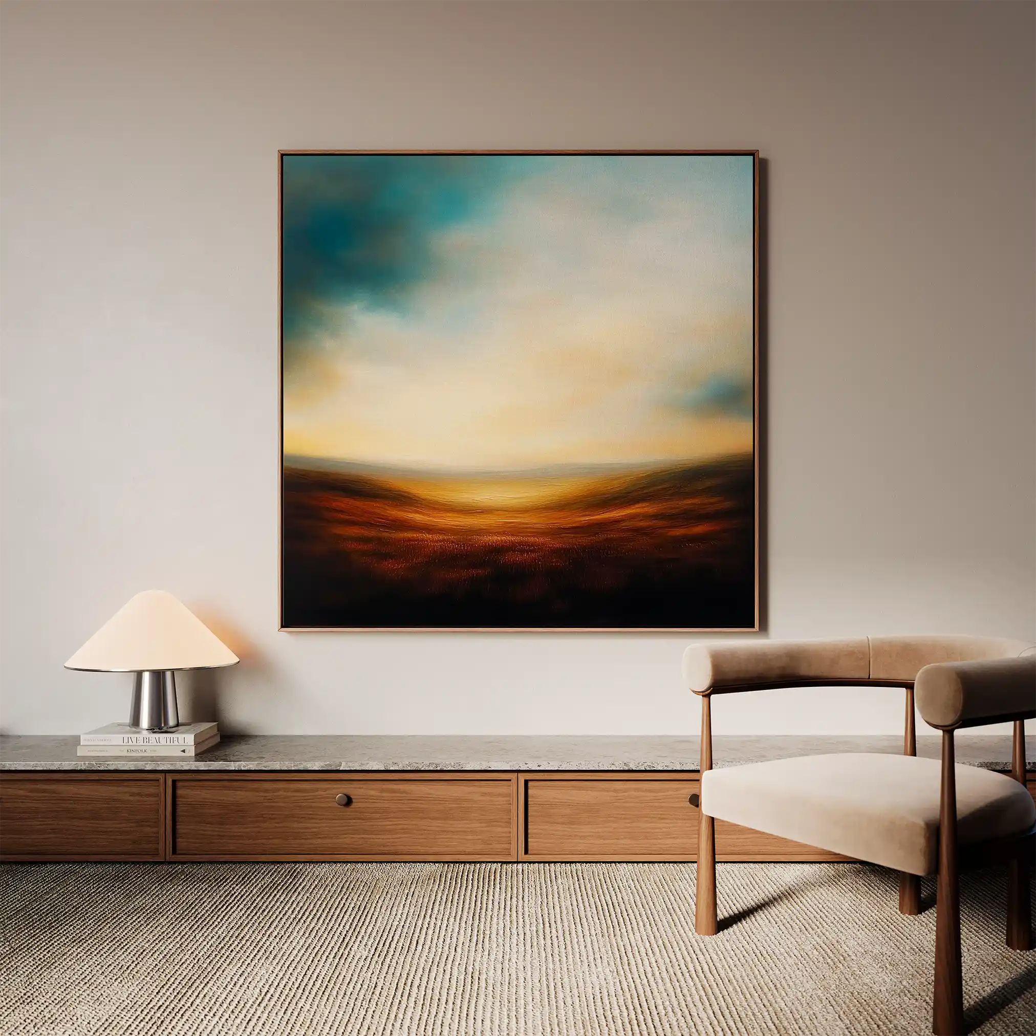 Abstract Canvas Wall Art WAD719-A 80 x 80 cm / Stretched on hidden frame