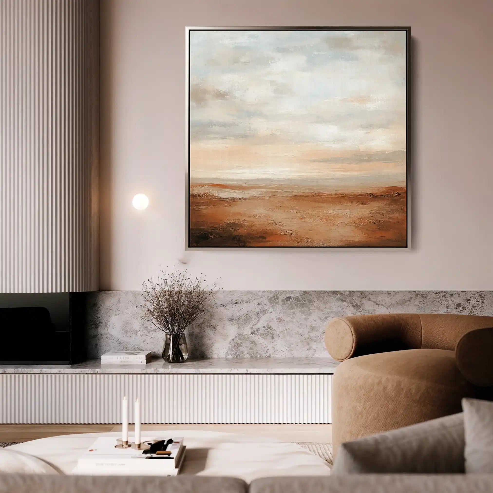 Abstract Canvas Wall Art WAD720-A 80 x 80 cm / Stretched on hidden frame