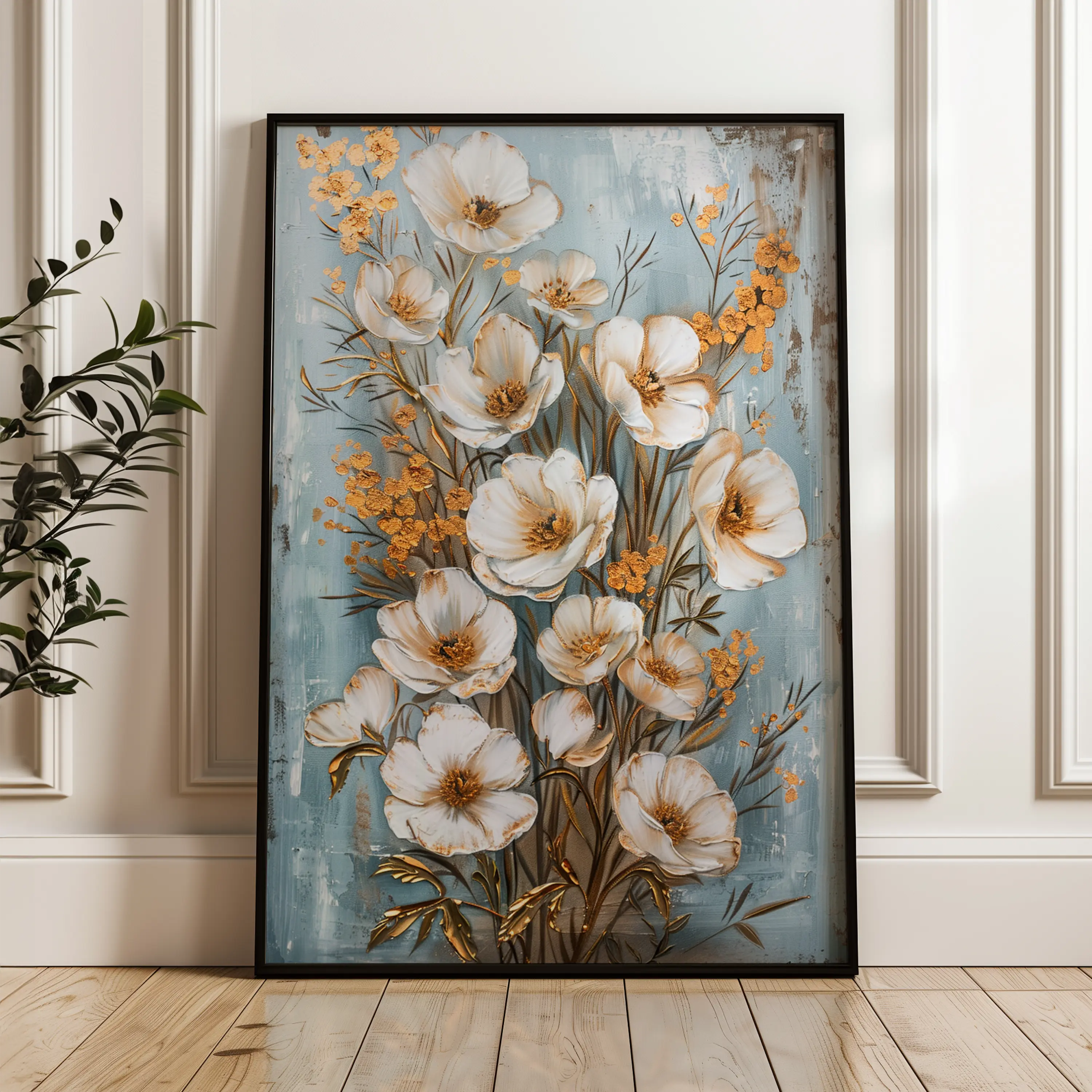 Floral Canvas Wall Art WAD723-F 90 x 60 cm / Stretched on hidden frame