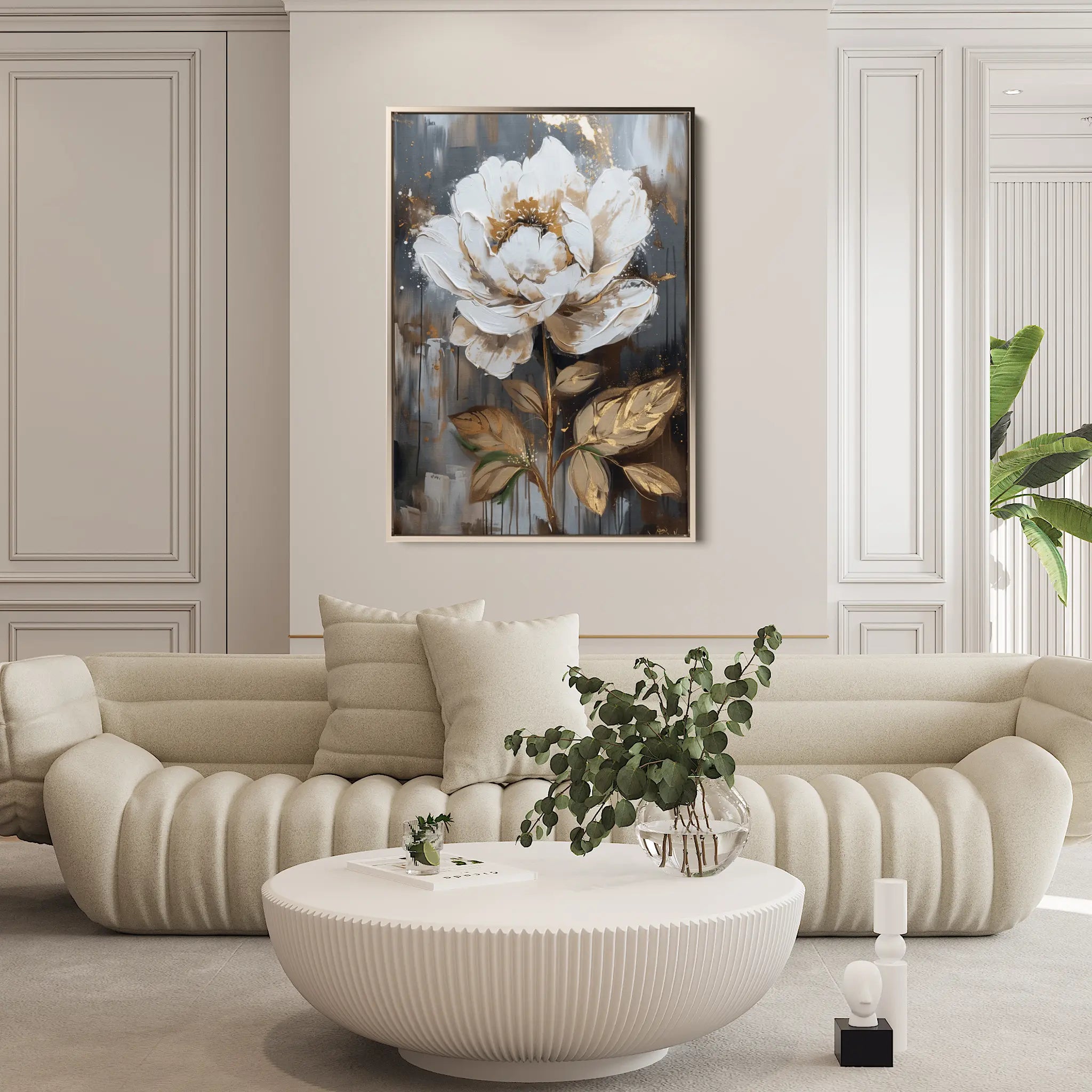 Floral Canvas Wall Art WAD727-F 90 x 60 cm / Stretched on hidden frame