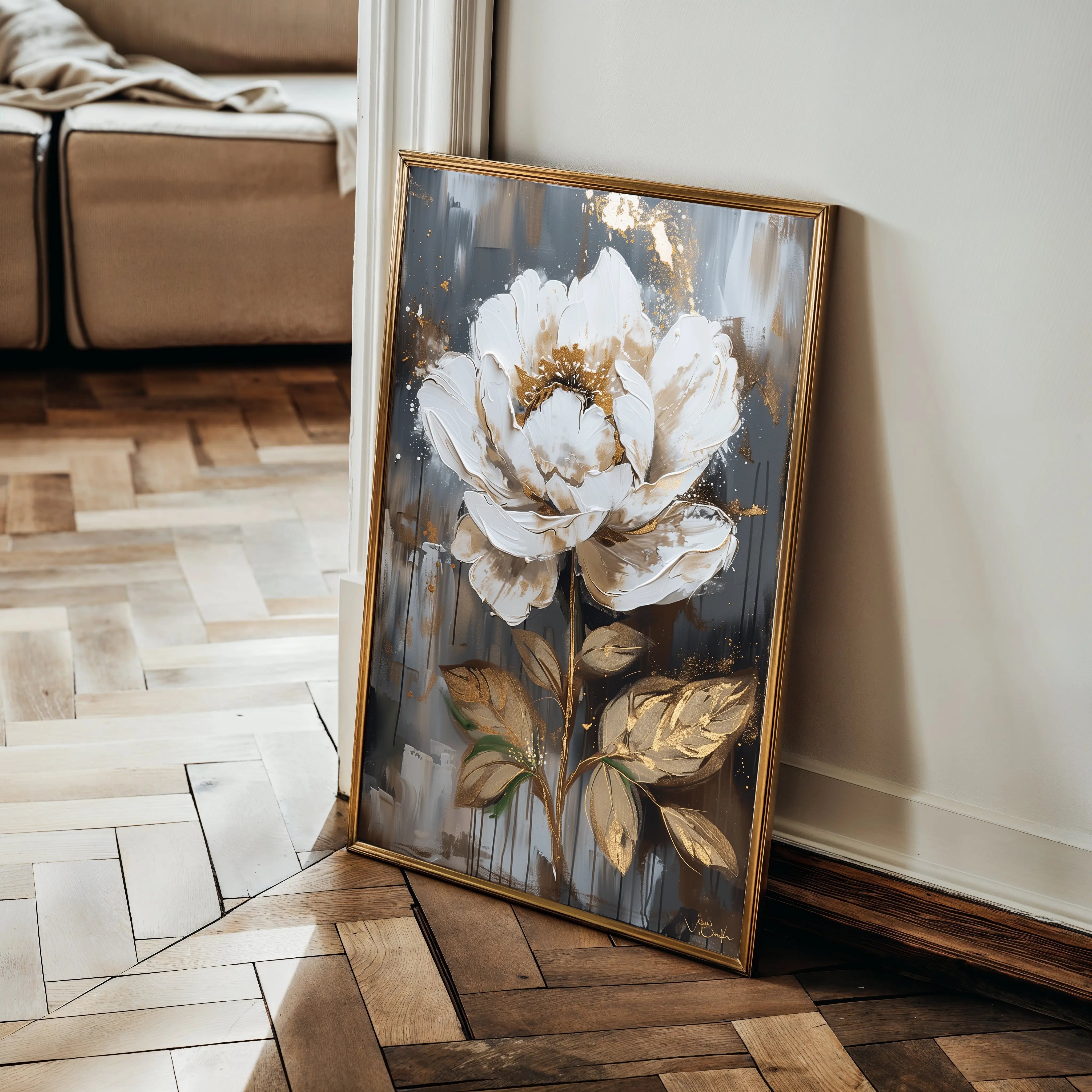 Floral Canvas Wall Art WAD727-F 90 x 60 cm / Stretched on hidden frame