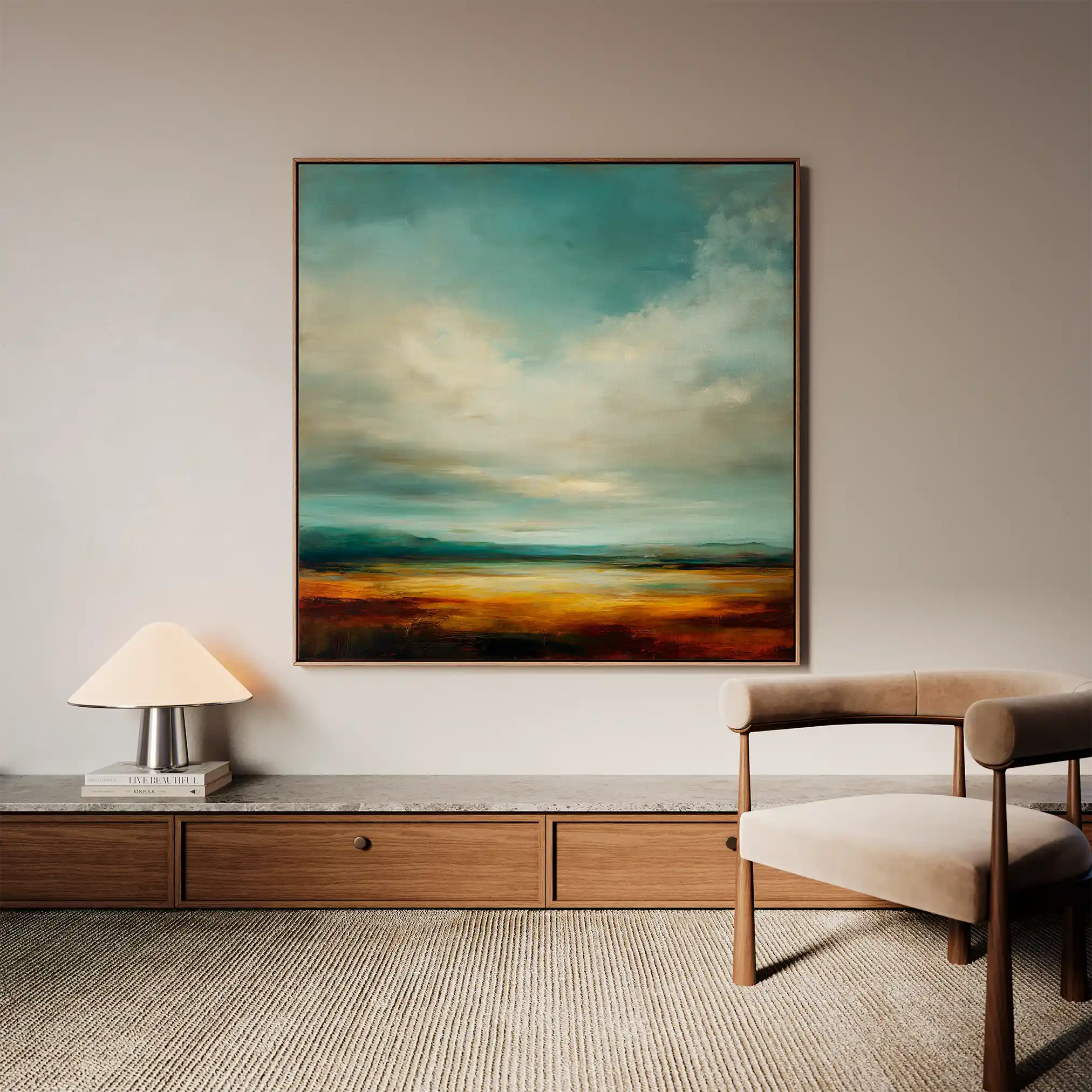 Abstract Canvas Wall Art WAD733-A 80 x 80 cm / Stretched on hidden frame