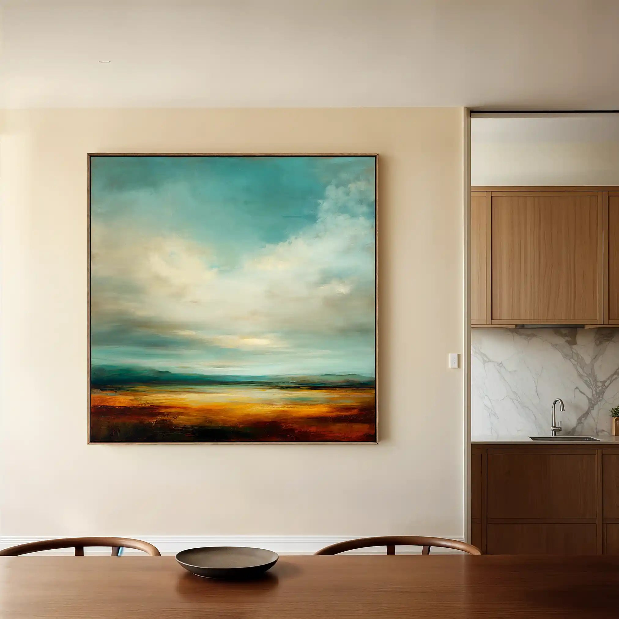 Abstract Canvas Wall Art WAD733-A 80 x 80 cm / Stretched on hidden frame