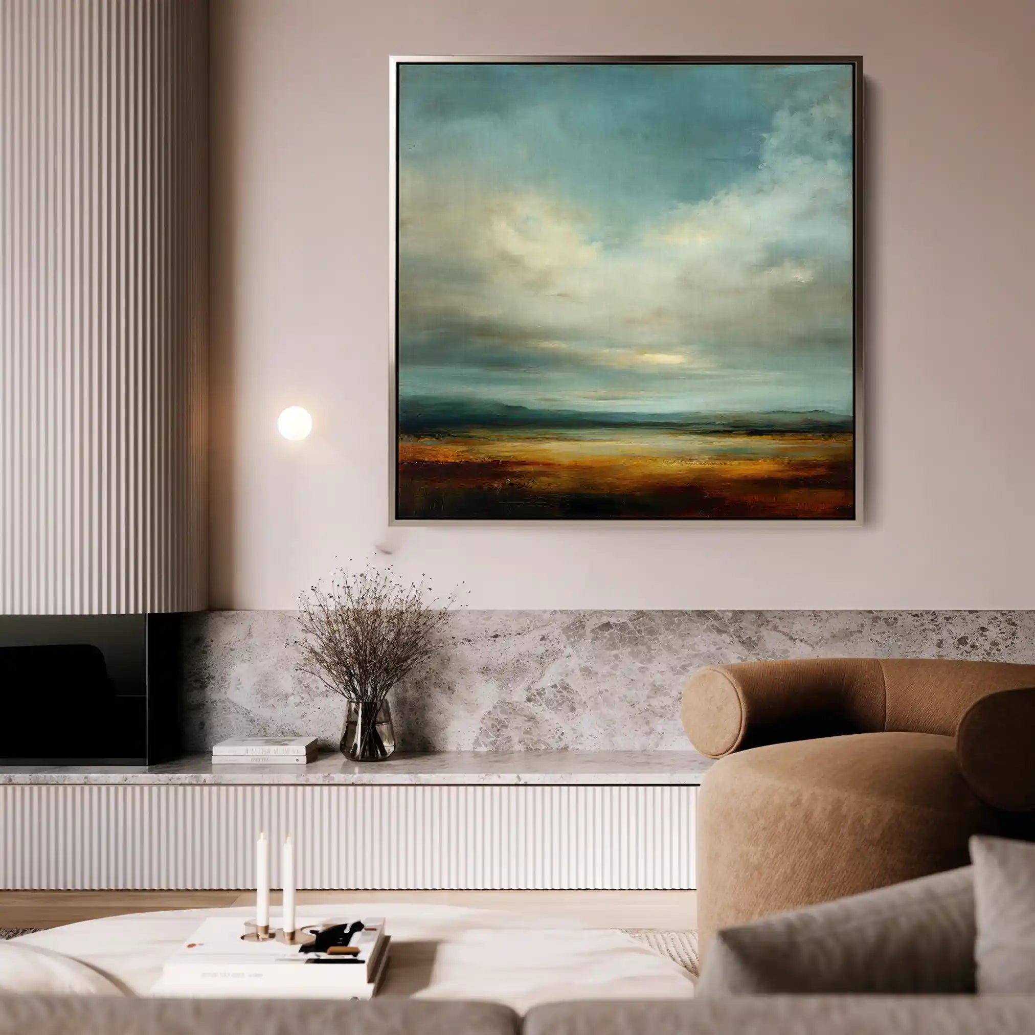 Abstract Canvas Wall Art WAD733-A 80 x 80 cm / Stretched on hidden frame