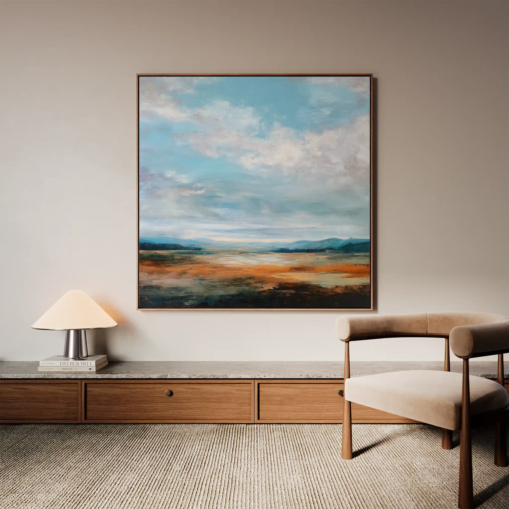 Abstract Canvas Wall Art WAD736-A 80 x 80 cm / Stretched on hidden frame