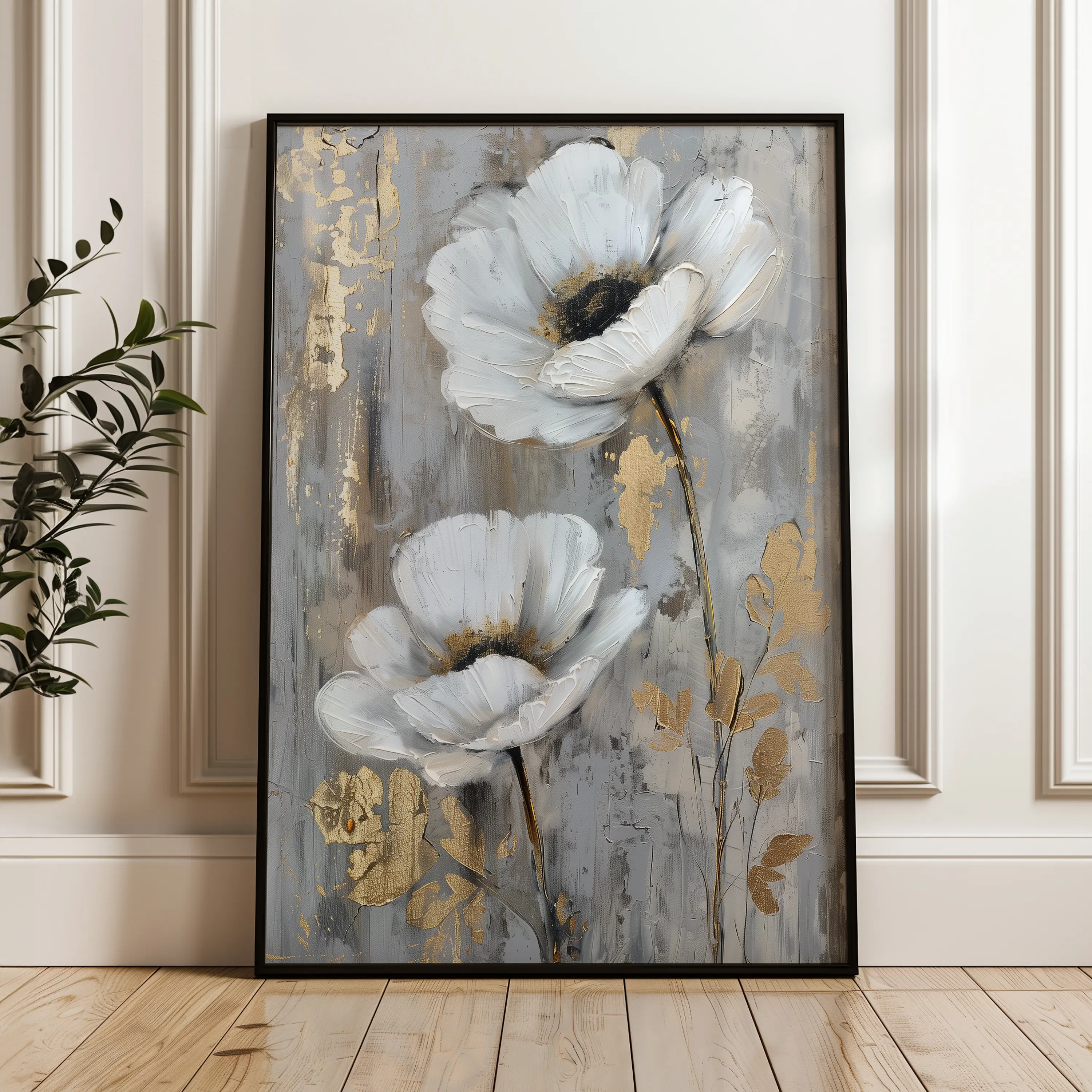 Floral Canvas Wall Art WAD736-F 90 x 60 cm / Stretched on hidden frame