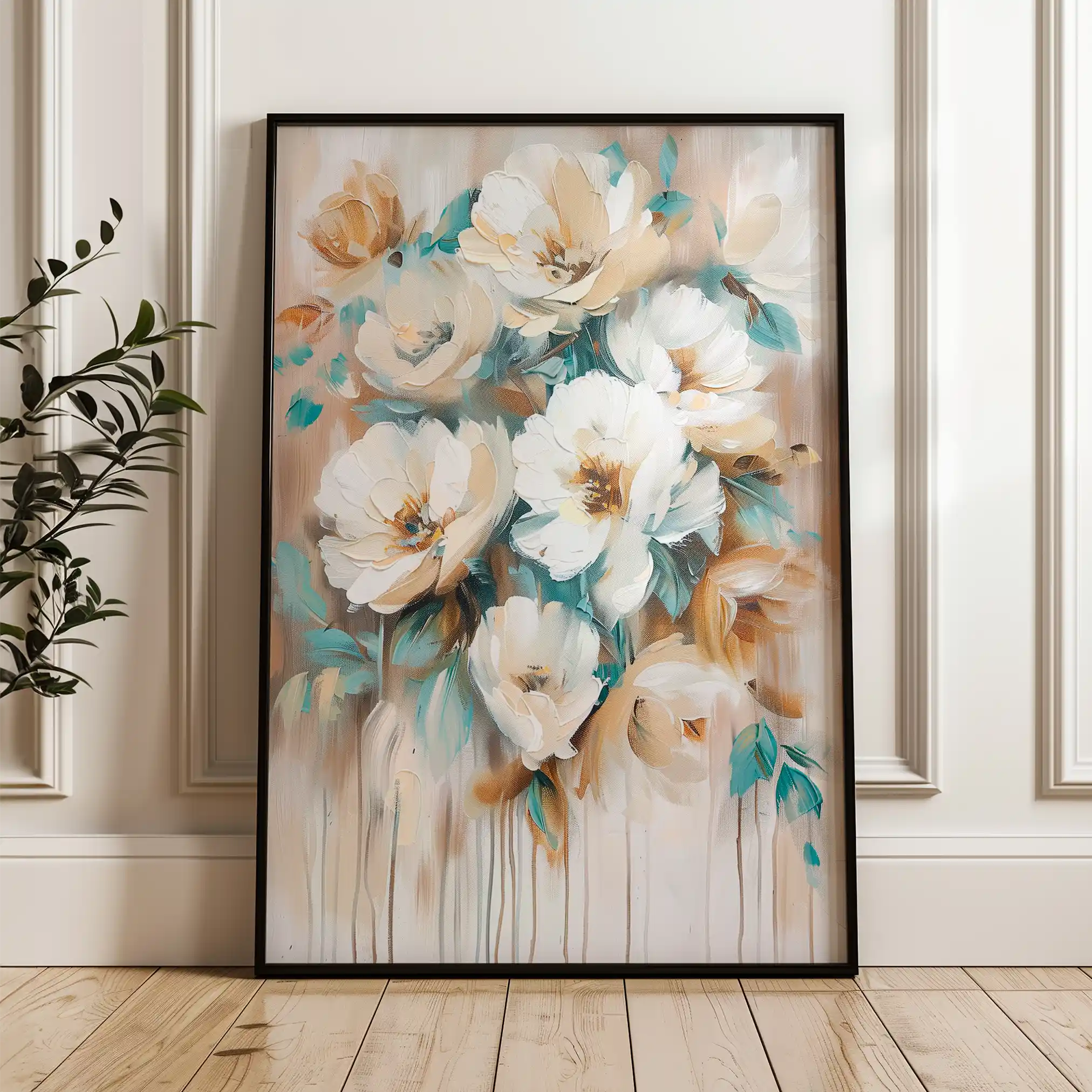 Floral Canvas Wall Art WAD739-F 90 x 60 cm / Stretched on hidden frame