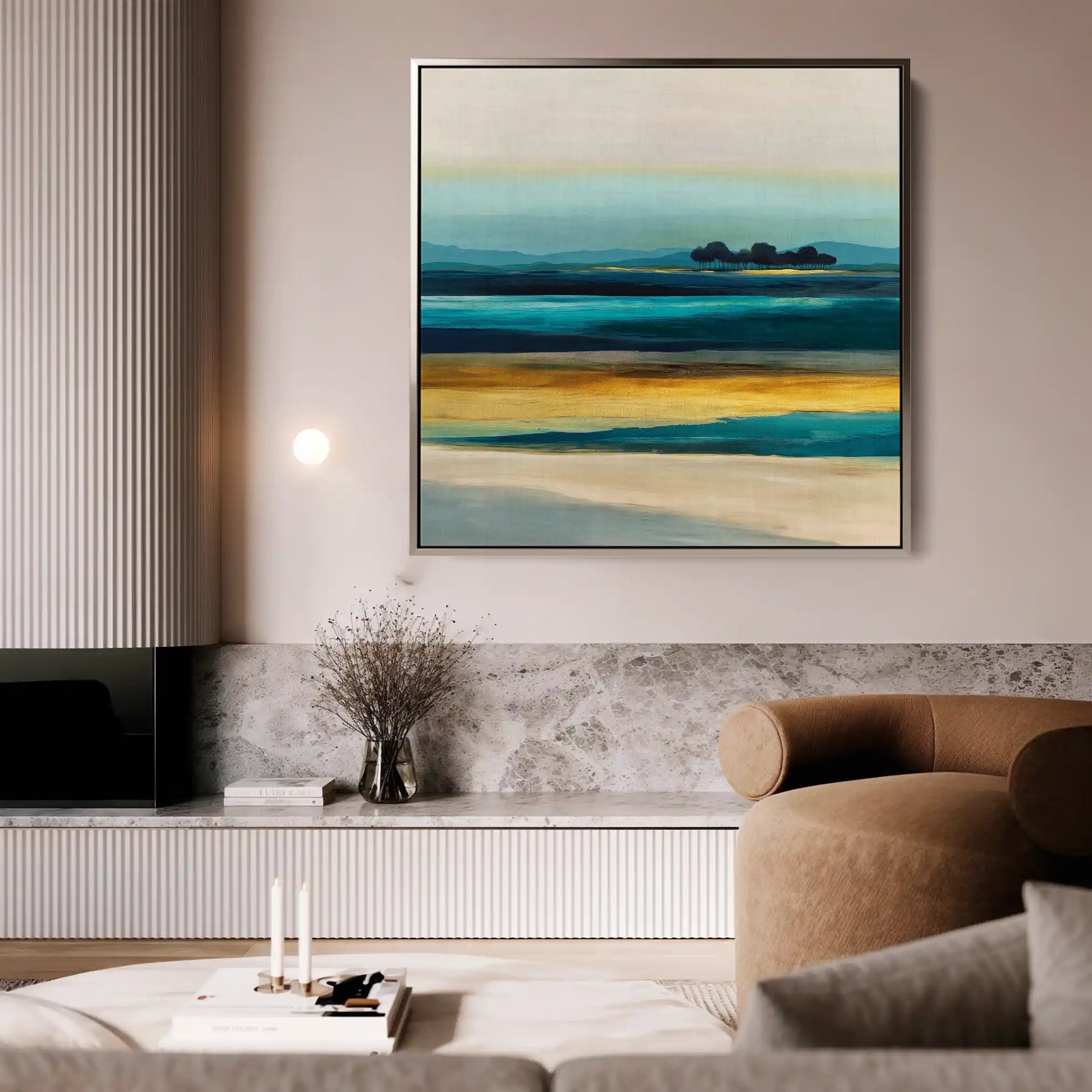 Abstract Canvas Wall Art WAD740-A 80 x 80 cm / Stretched on hidden frame