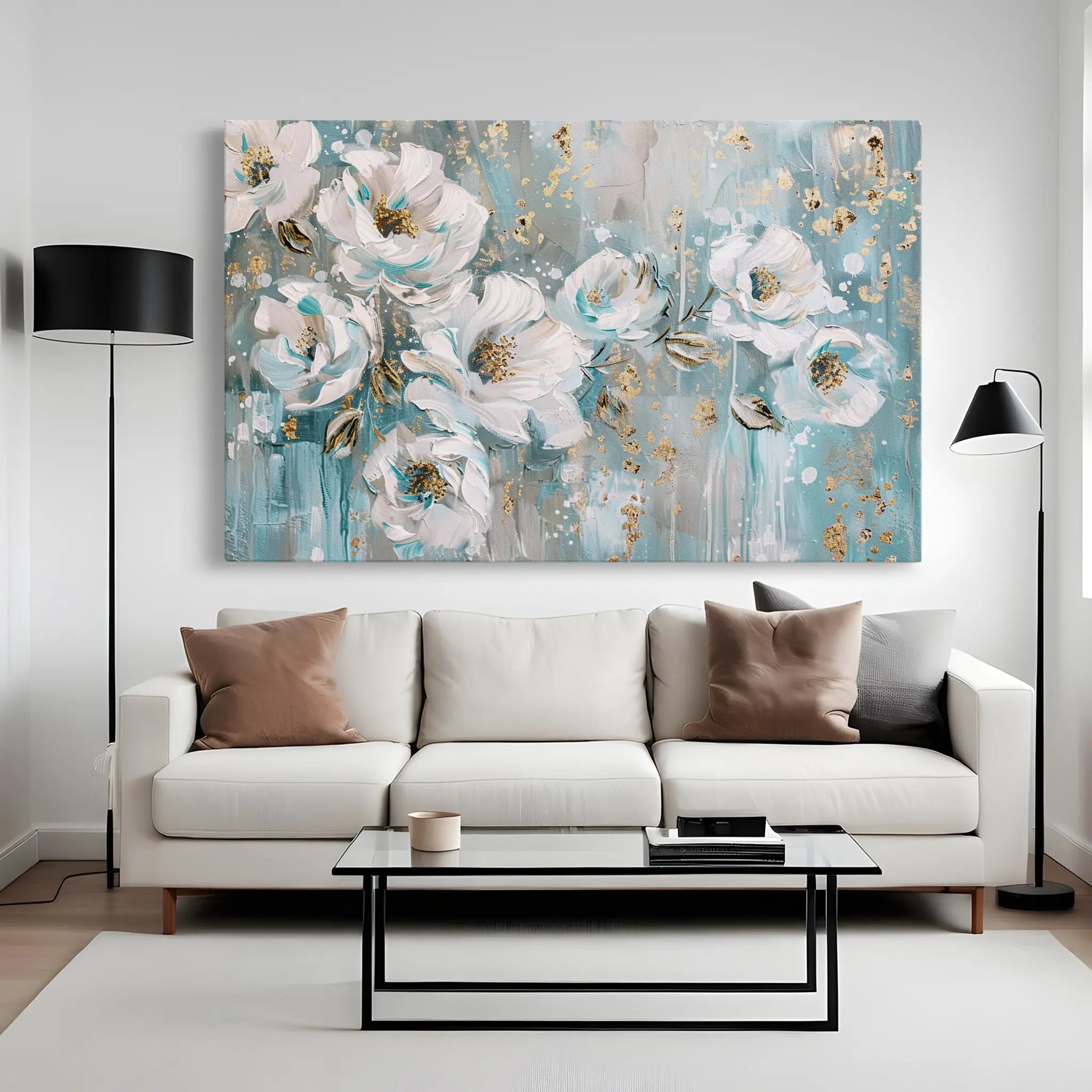 Floral Canvas Wall Art WAD742-F 90 x 60 cm / Stretched on hidden frame