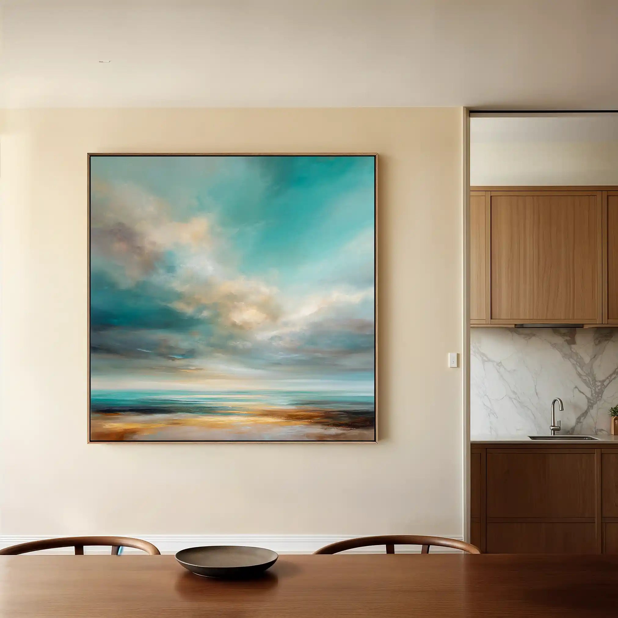Abstract Canvas Wall Art WAD743-A 80 x 80 cm / Stretched on hidden frame