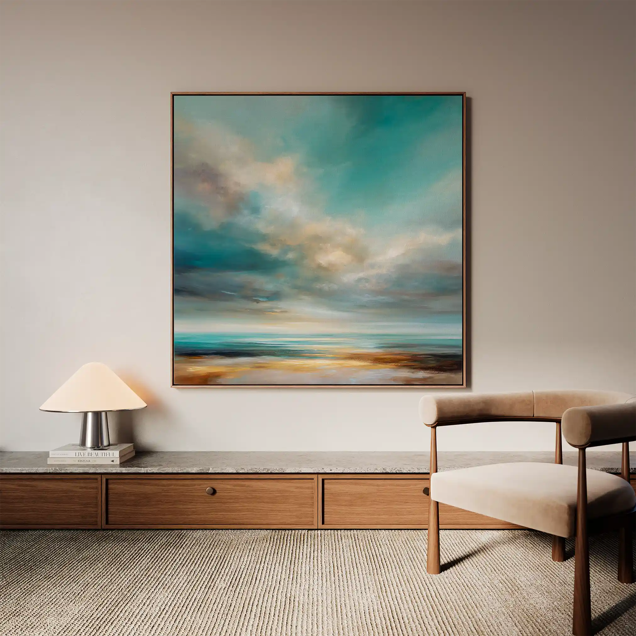 Abstract Canvas Wall Art WAD743-A 80 x 80 cm / Stretched on hidden frame
