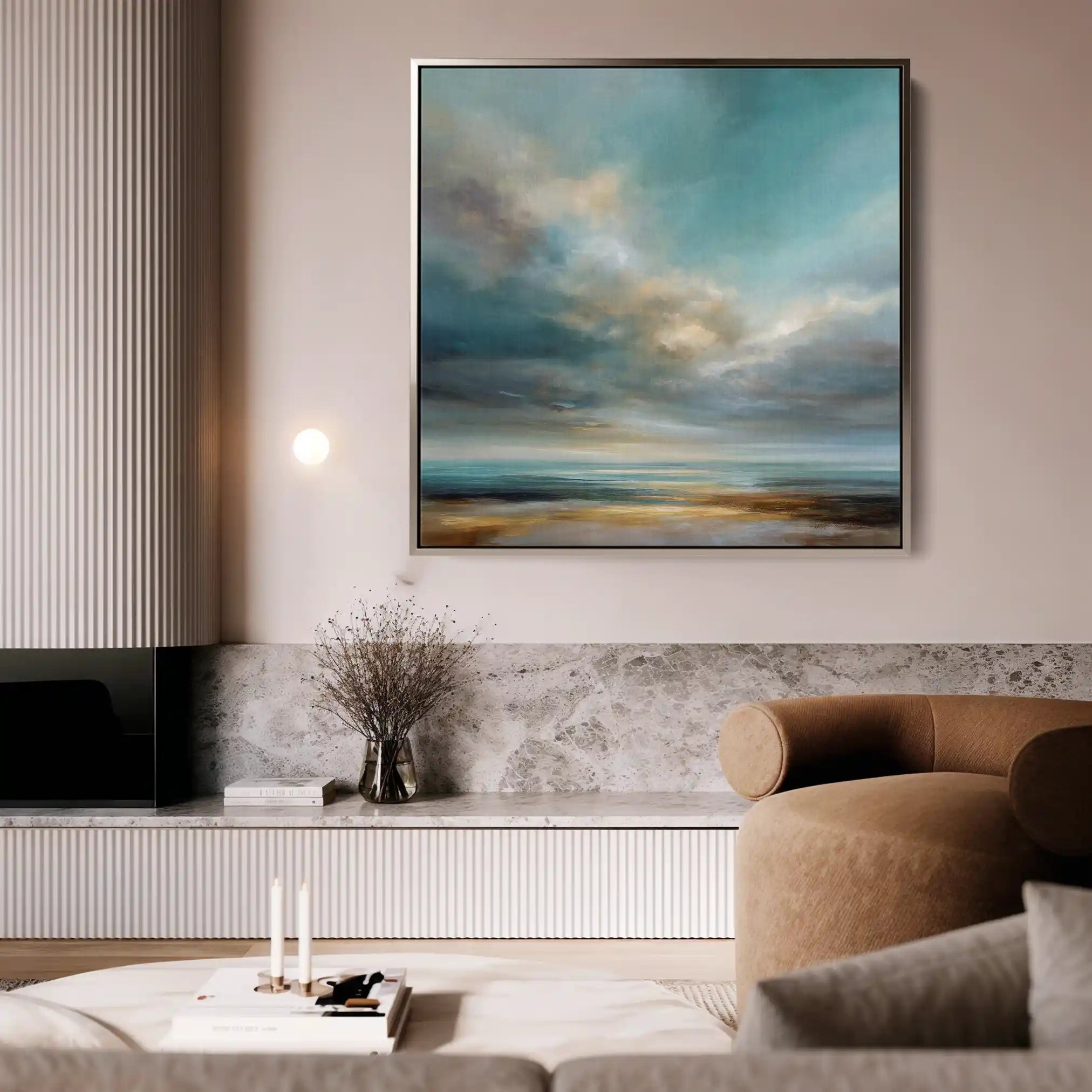 Abstract Canvas Wall Art WAD743-A 80 x 80 cm / Stretched on hidden frame