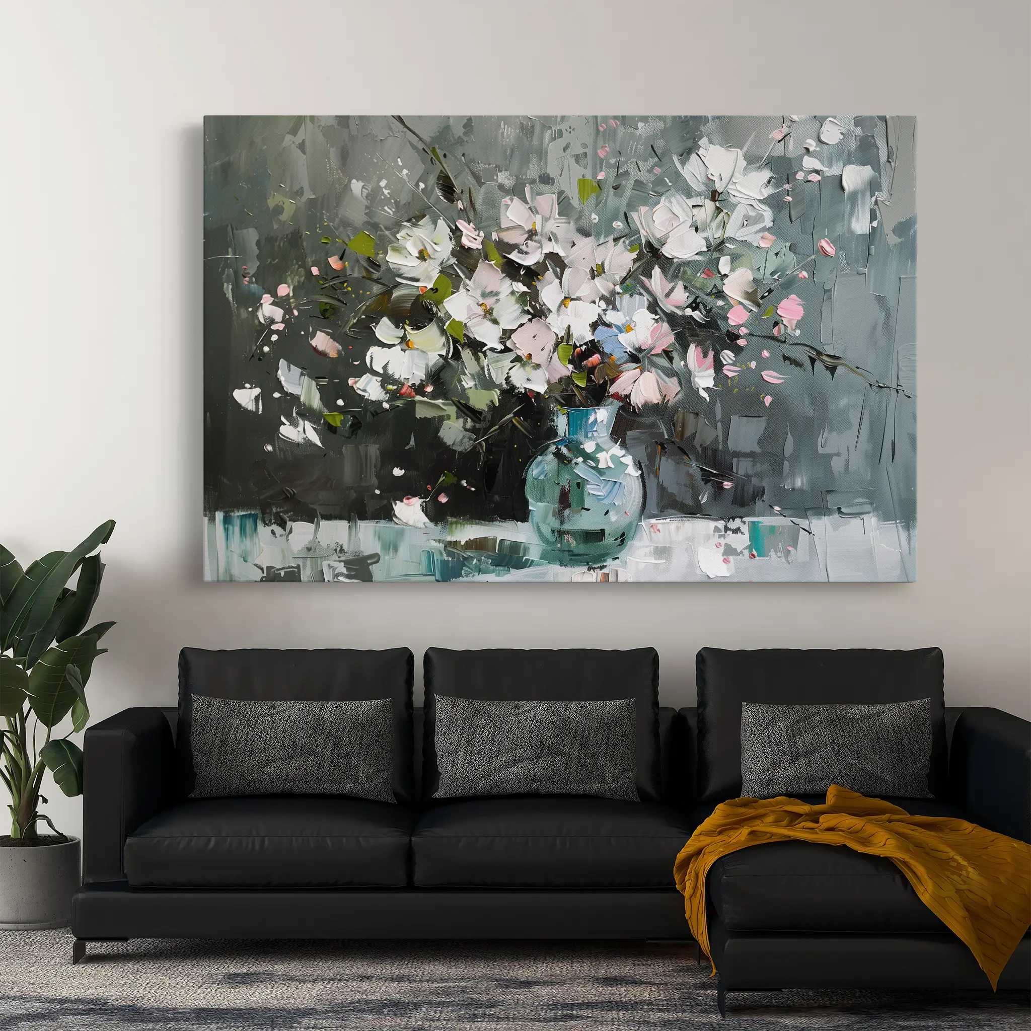 Floral Canvas Wall Art WAD743-F 90 x 60 cm / Stretched on hidden frame