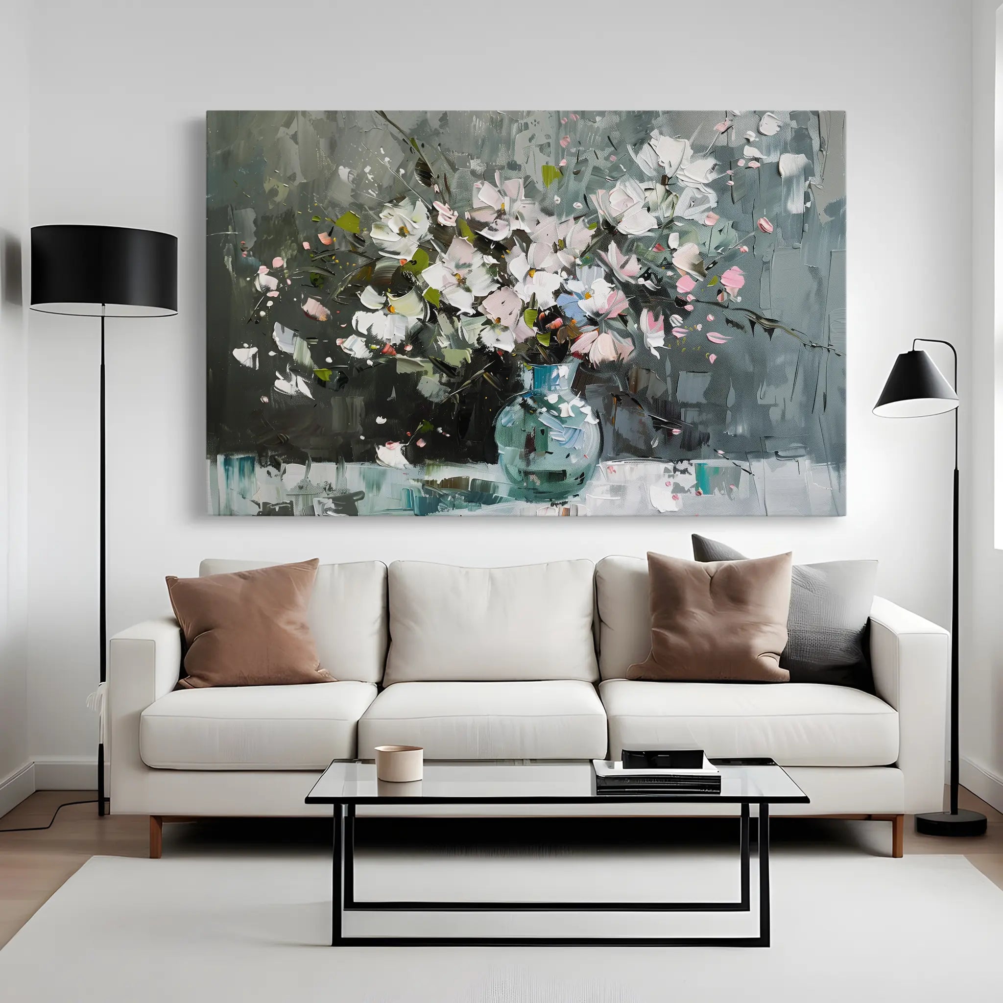 Floral Canvas Wall Art WAD743-F 90 x 60 cm / Stretched on hidden frame