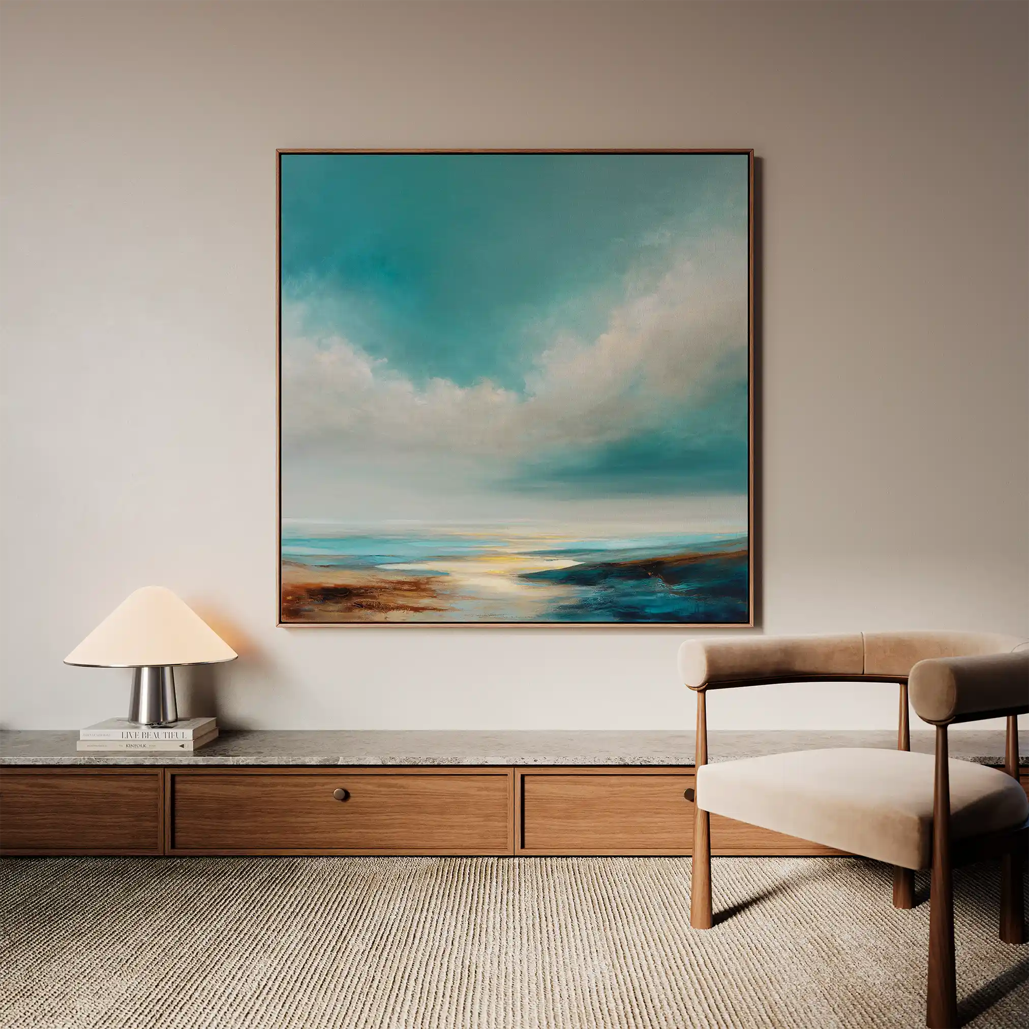 Abstract Canvas Wall Art WAD746-A 80 x 80 cm / Stretched on hidden frame