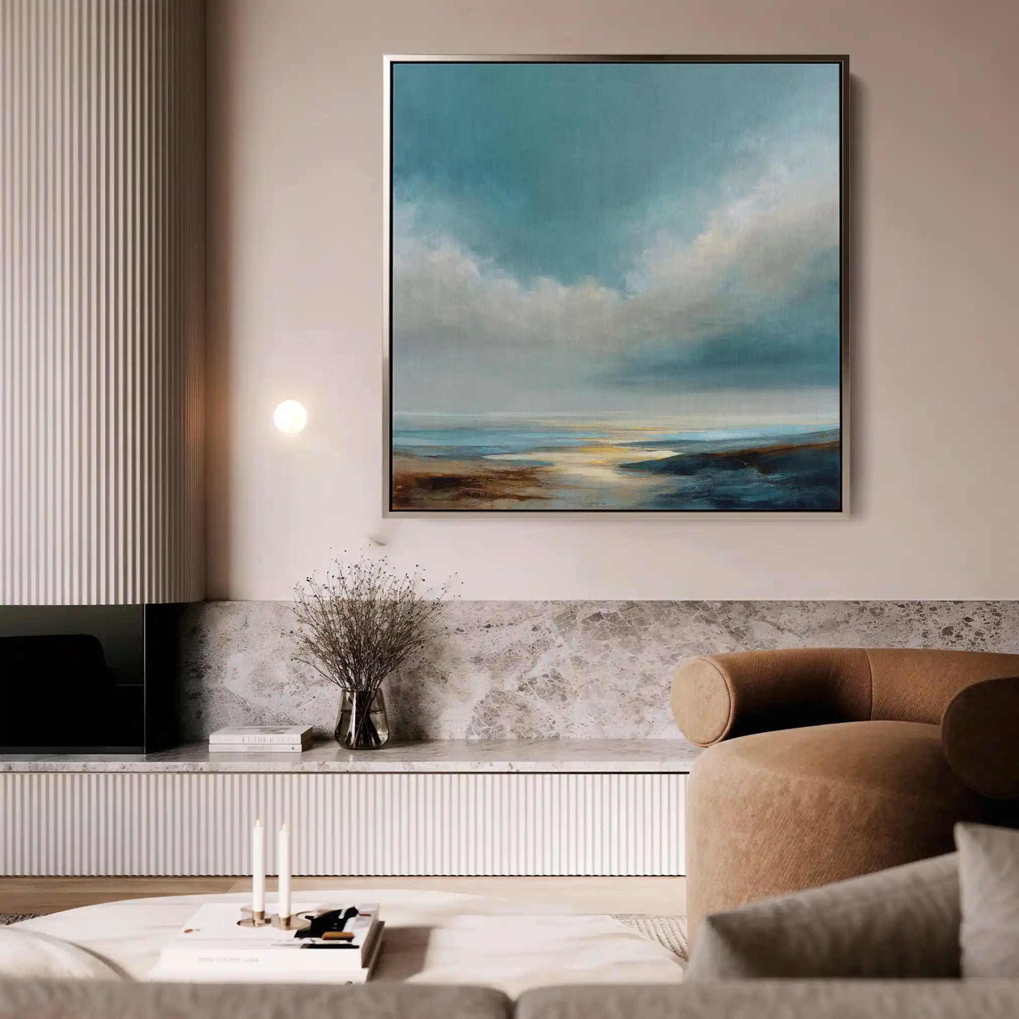 Abstract Canvas Wall Art WAD746-A 80 x 80 cm / Stretched on hidden frame
