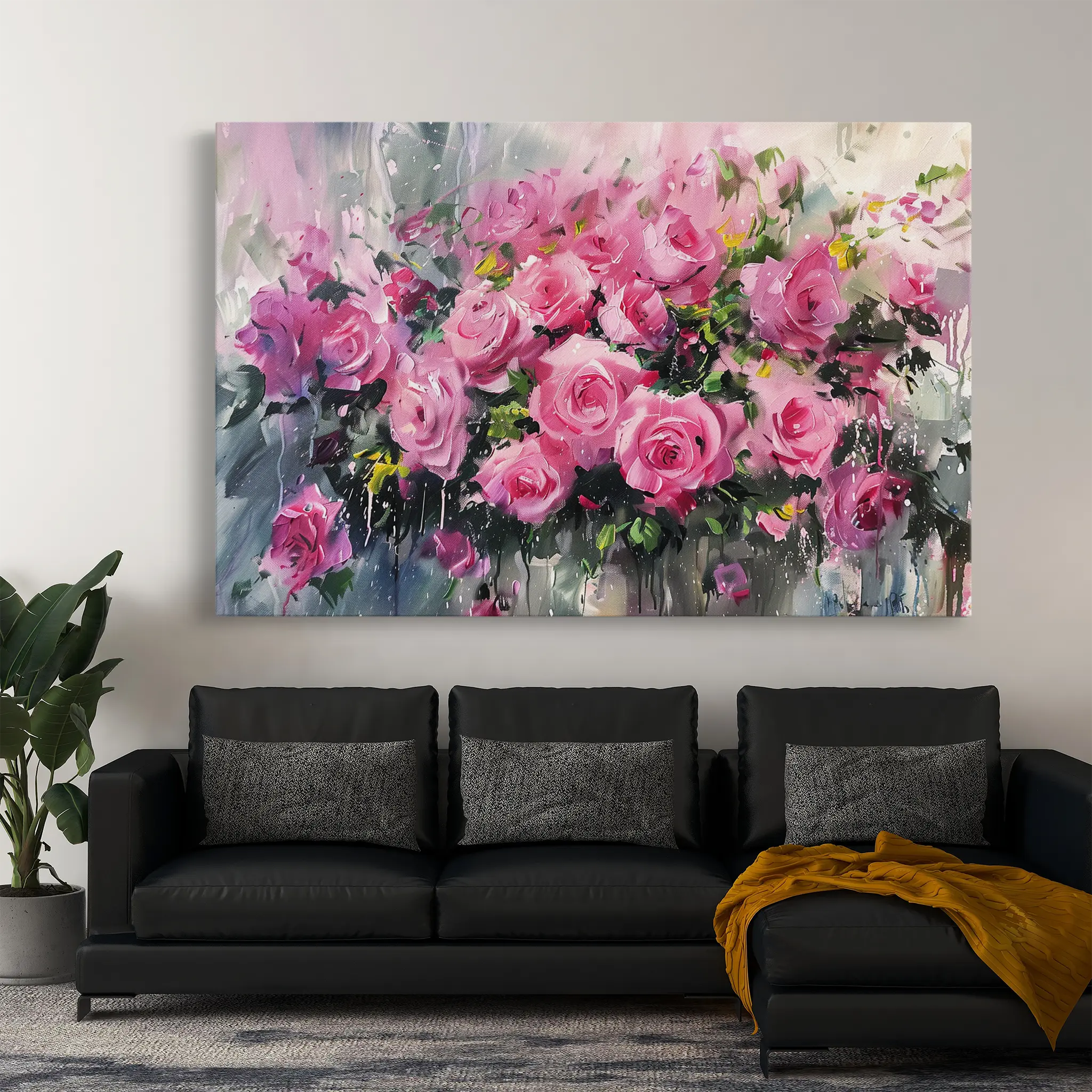 Floral Canvas Wall Art WAD746-F 90 x 60 cm / Stretched on hidden frame