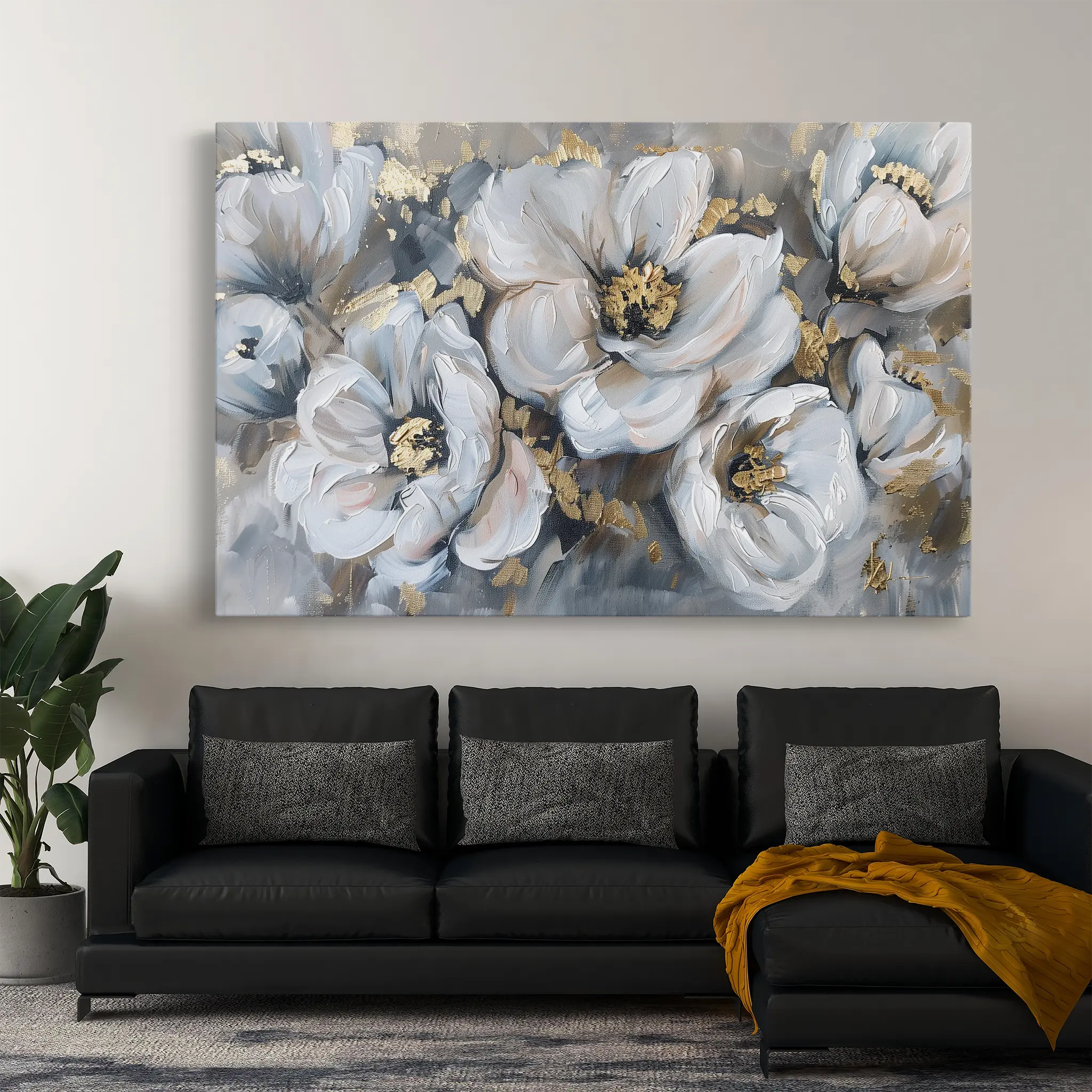 Floral Canvas Wall Art WAD747-F 90 x 60 cm / Stretched on hidden frame