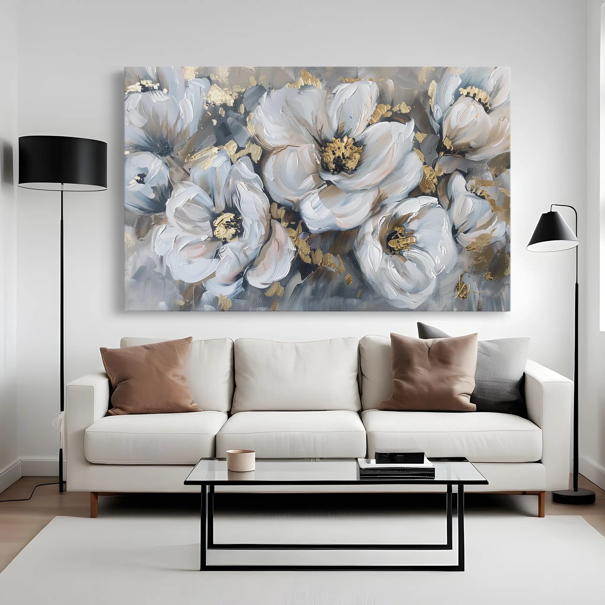 Floral Canvas Wall Art WAD747-F 90 x 60 cm / Stretched on hidden frame