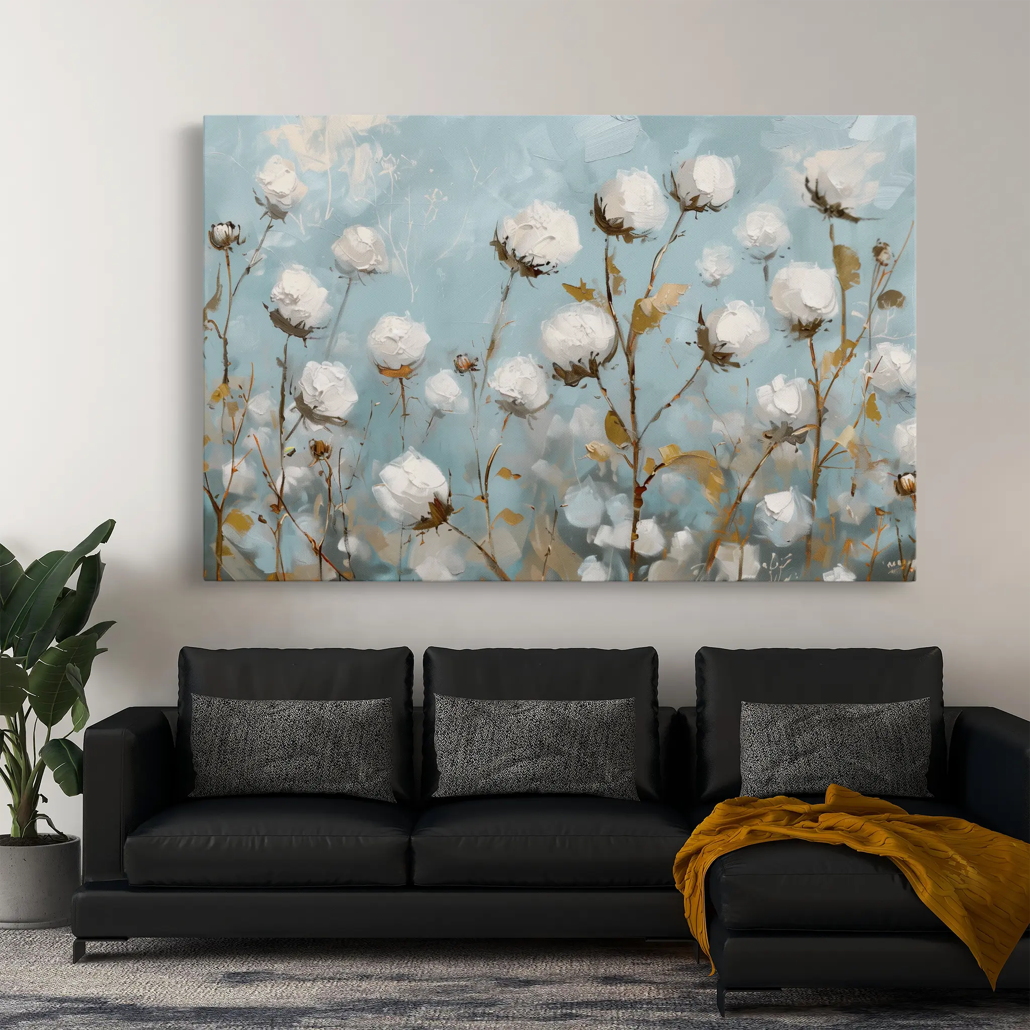 Floral Canvas Wall Art WAD748-F 90 x 60 cm / Stretched on hidden frame