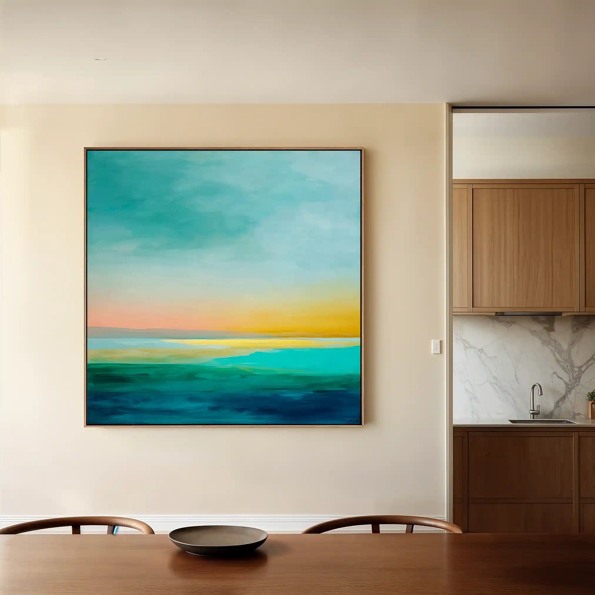 Abstract Canvas Wall Art WAD749-A 80 x 80 cm / Stretched on hidden frame