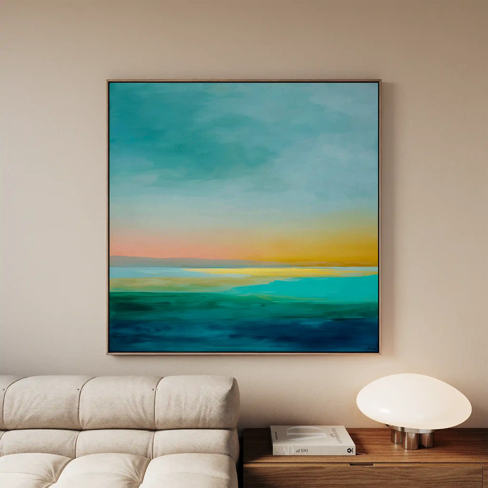 Abstract Canvas Wall Art WAD749-A 80 x 80 cm / Stretched on hidden frame